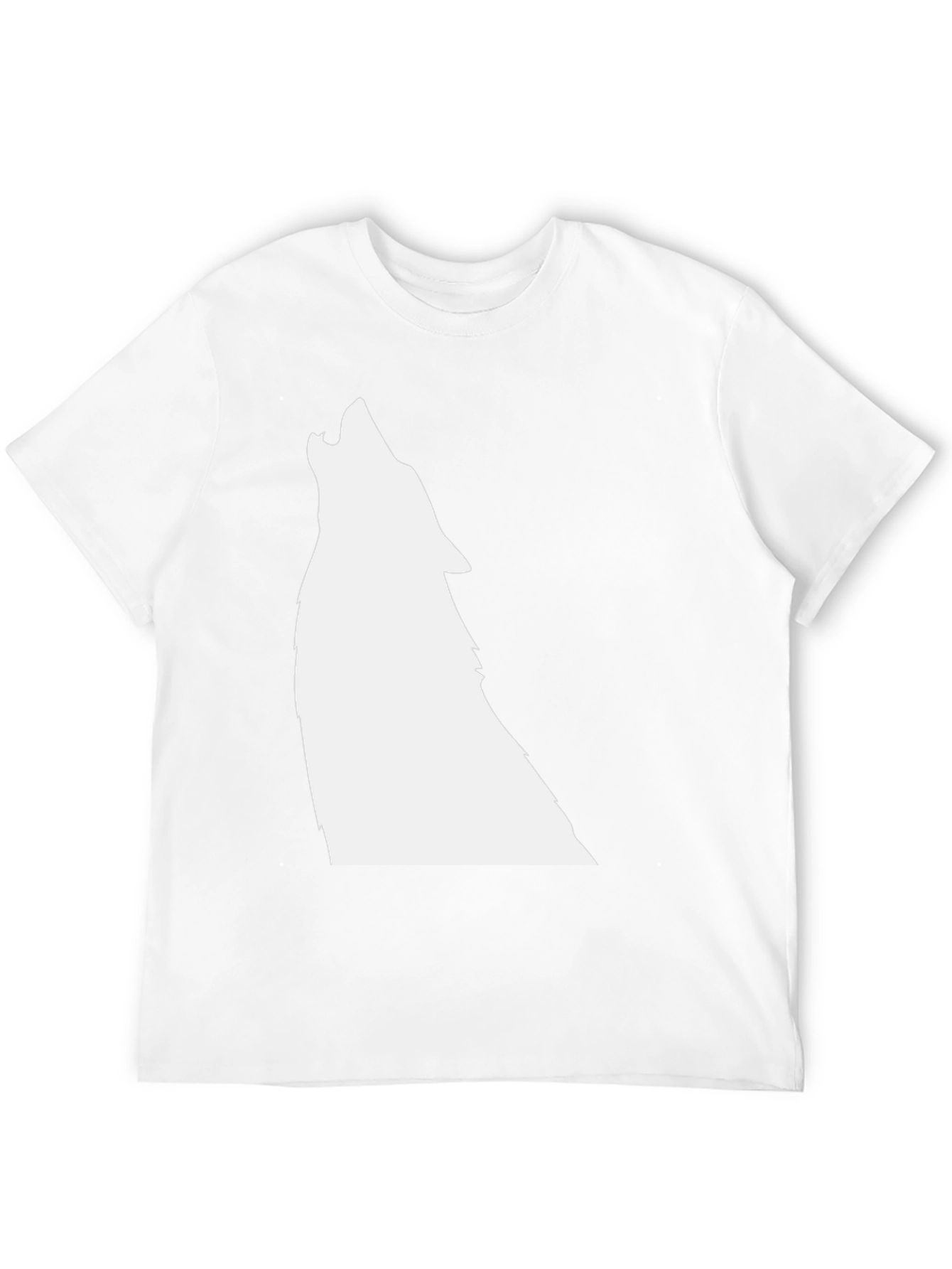 Black T-Shirt with Wolf Graphic