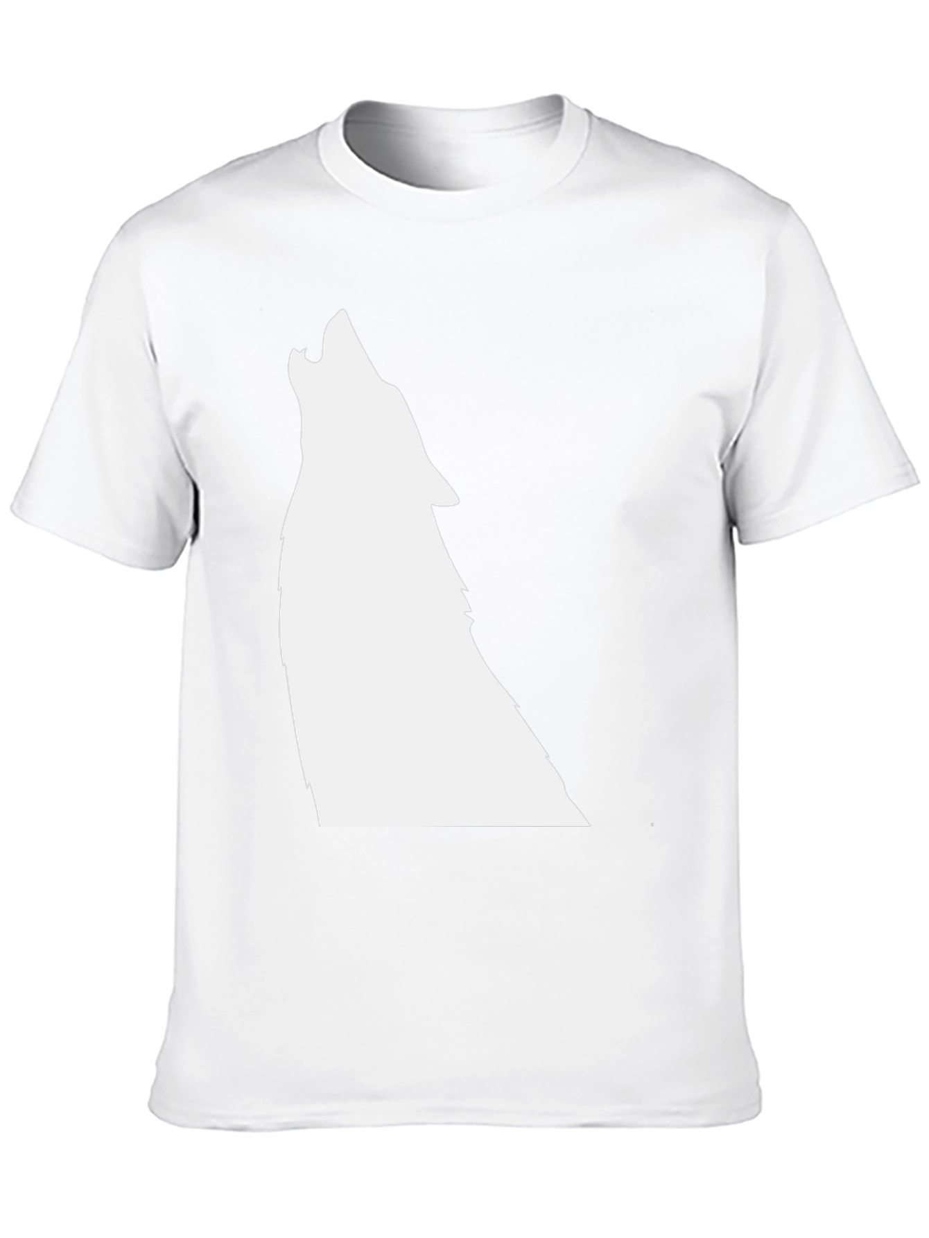 Black T-Shirt with Wolf Graphic