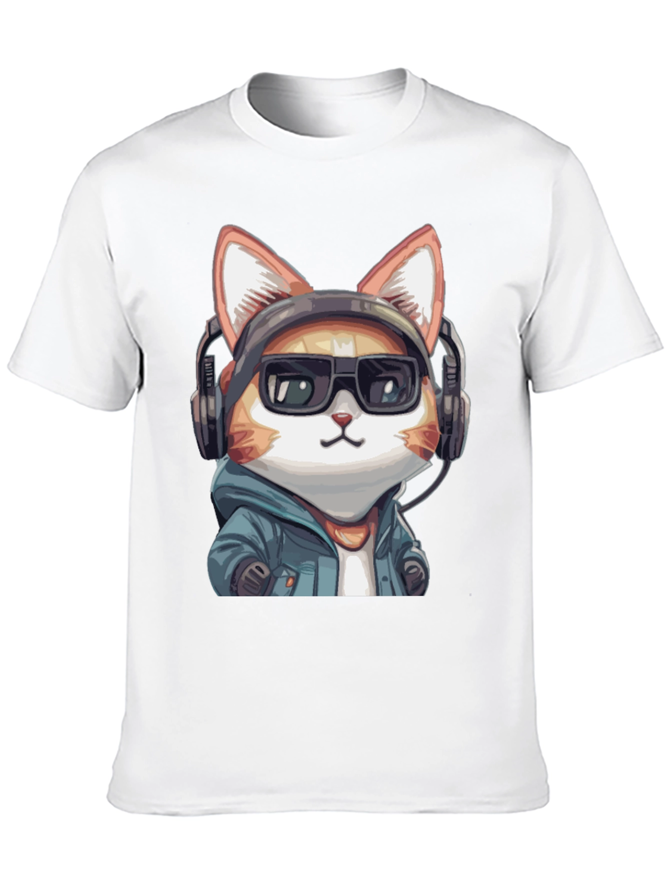 Cool Cat DJ Graphic Tee - Black Cotton T-Shirt