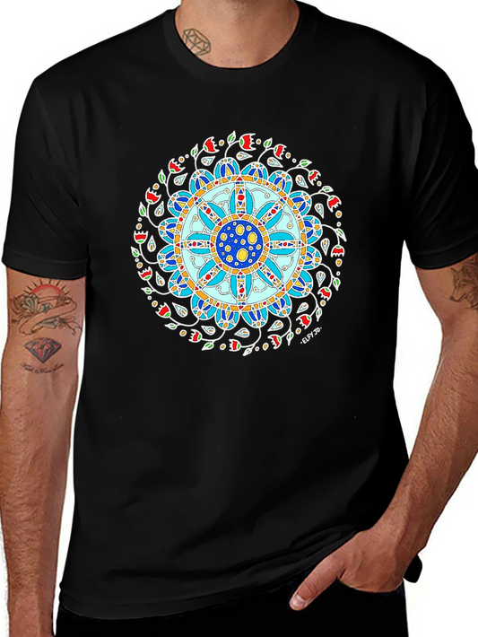 Mandala Art Print Black T-Shirt