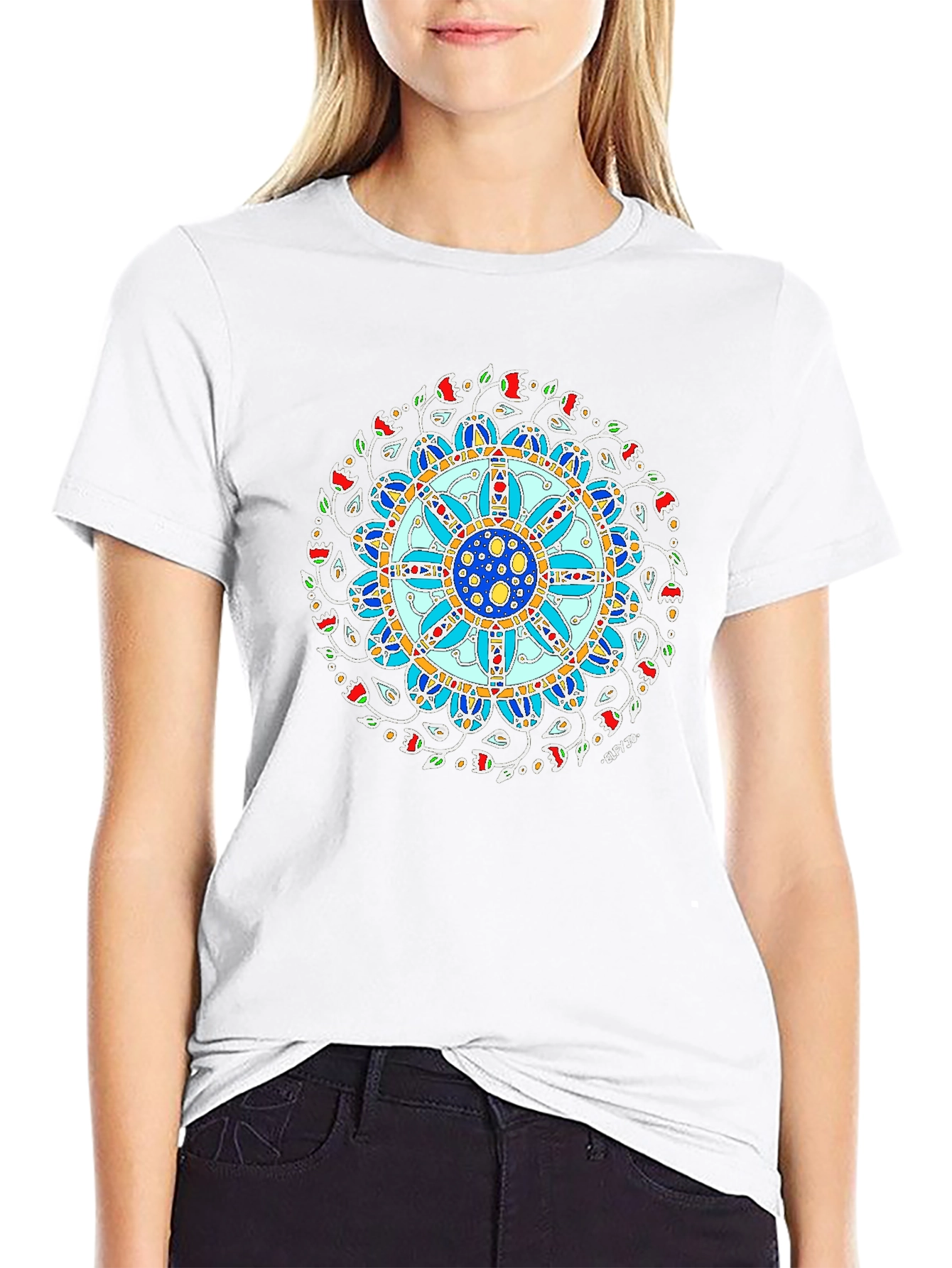 Mandala Art Print Black T-Shirt