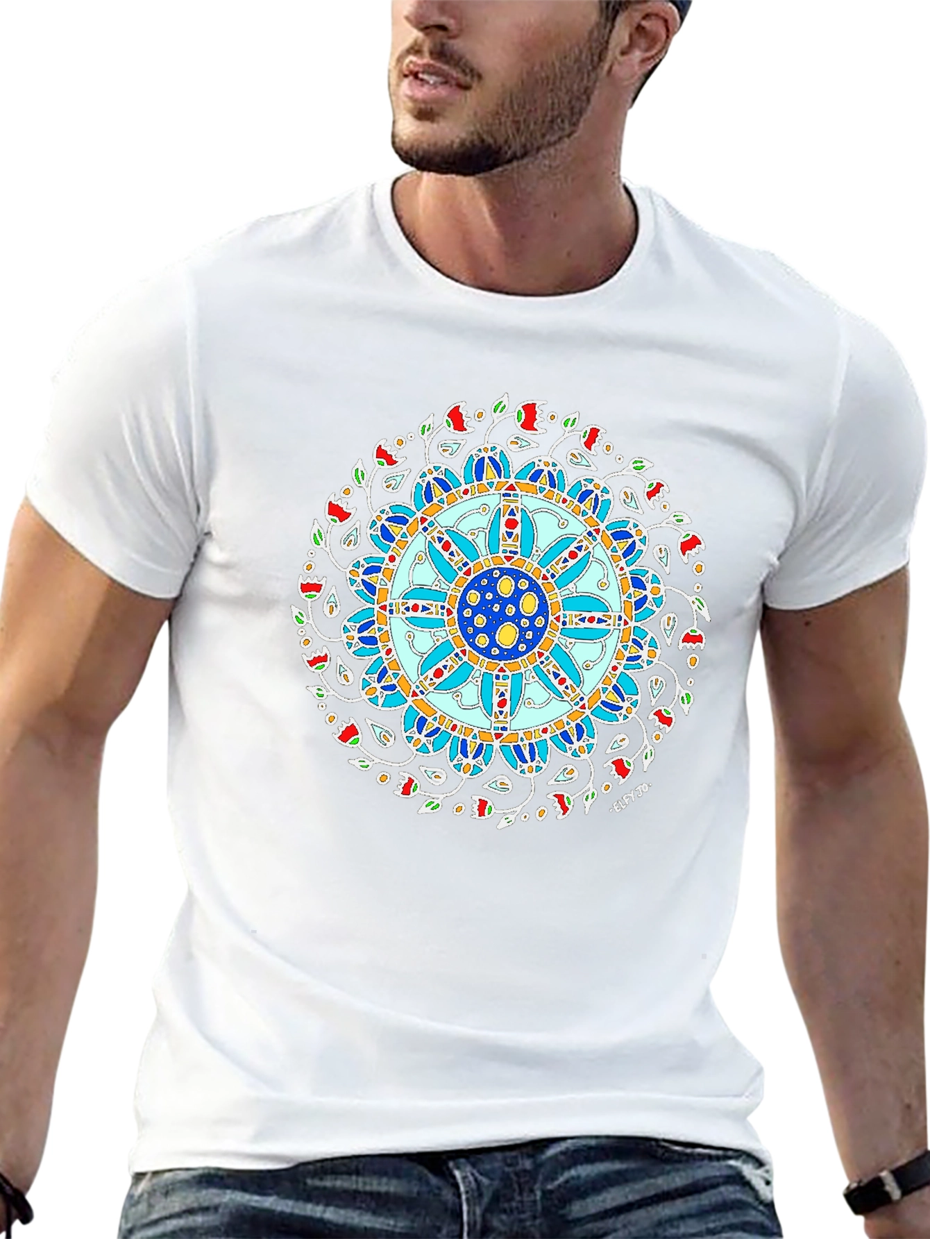 Mandala Art Print Black T-Shirt
