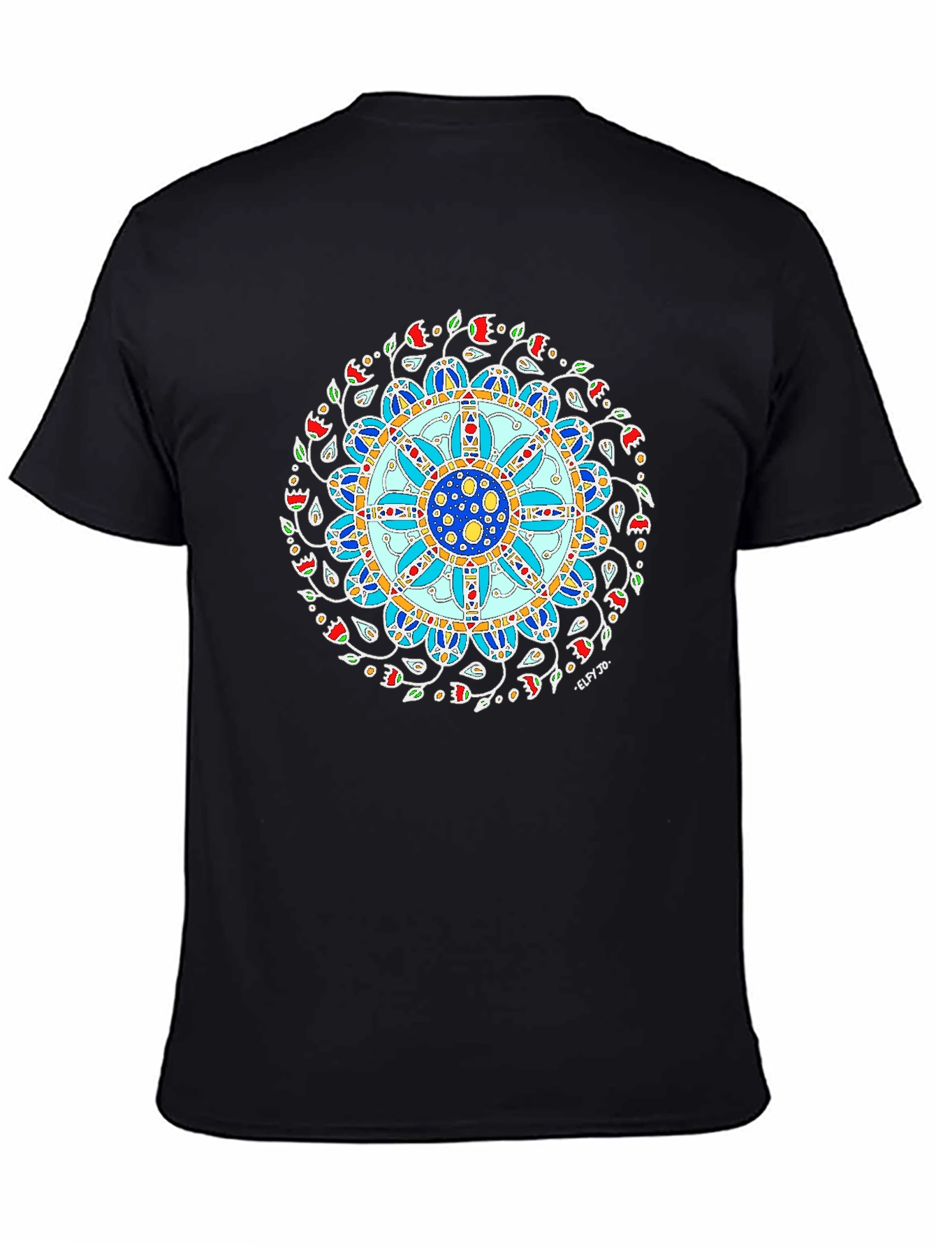Mandala Art Print Black T-Shirt