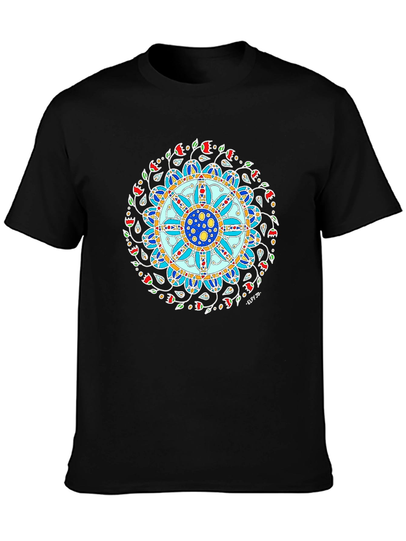 Mandala Art Print Black T-Shirt