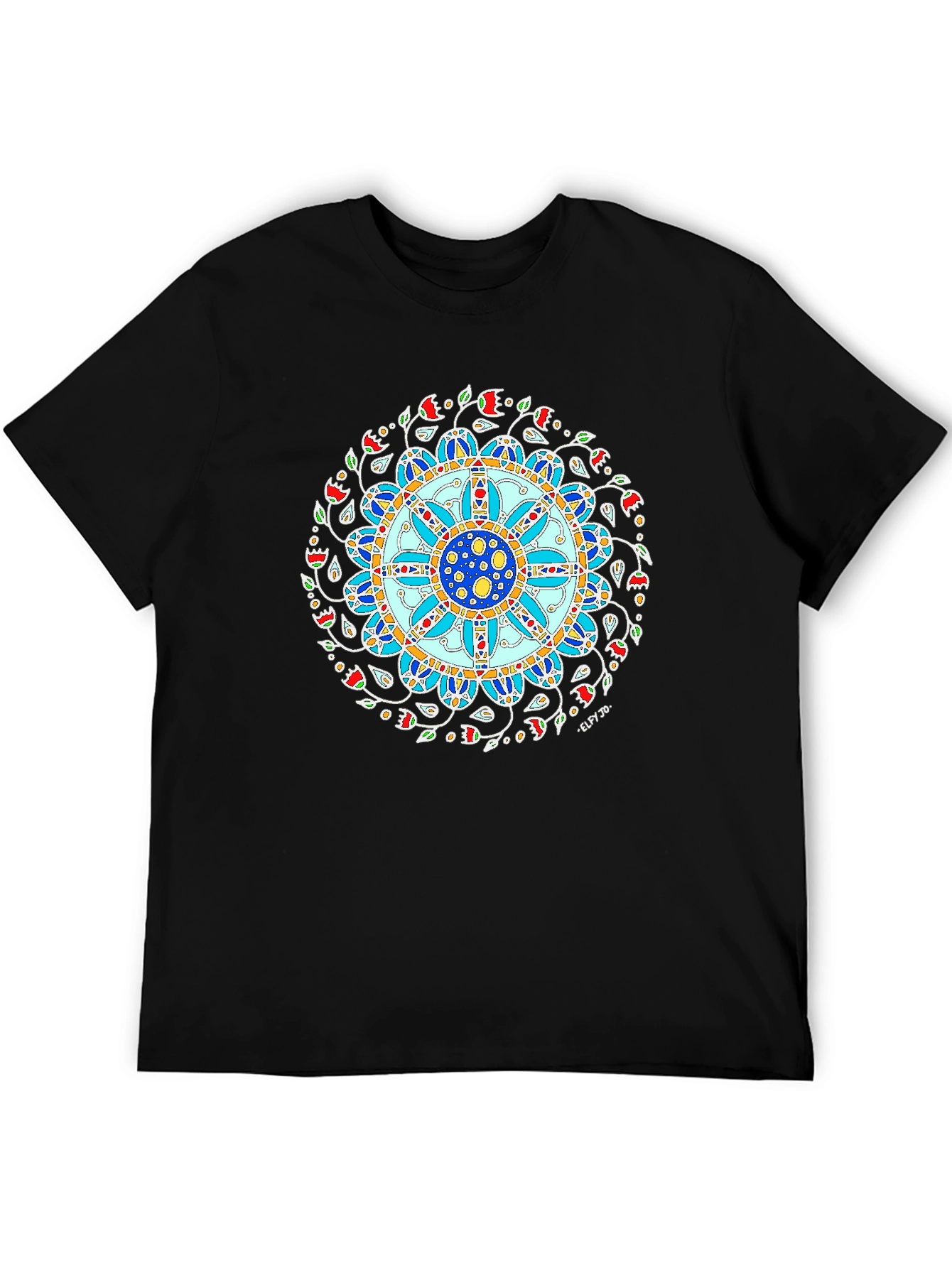 Mandala Art Print Black T-Shirt