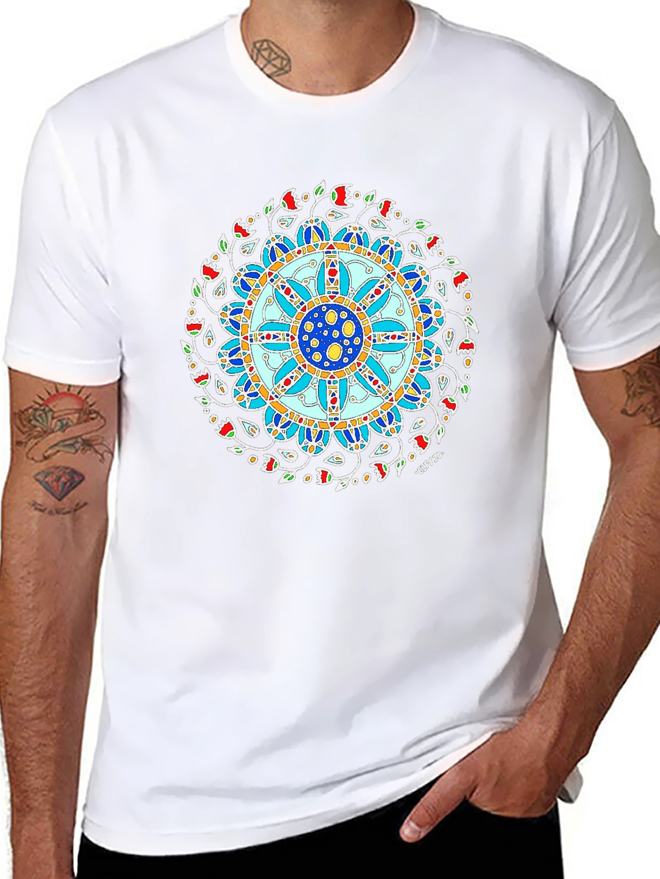 Mandala Art Print Black T-Shirt