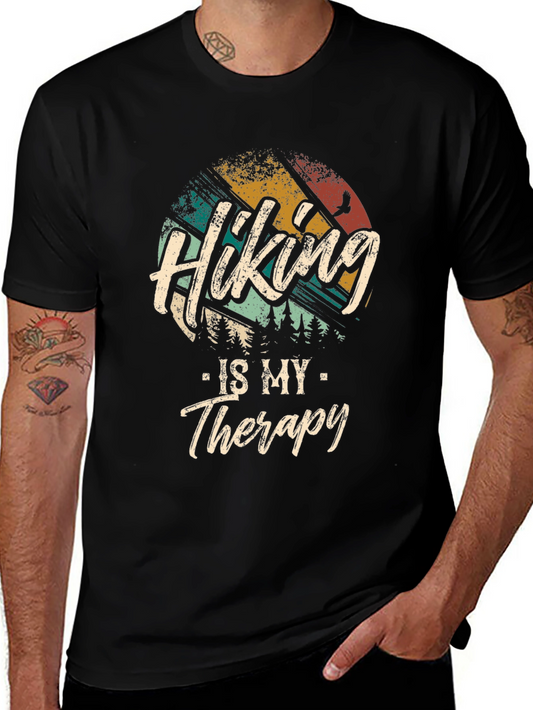 Hiking is My Therapy Graphic Tee - Outdoor Adventure Shirt