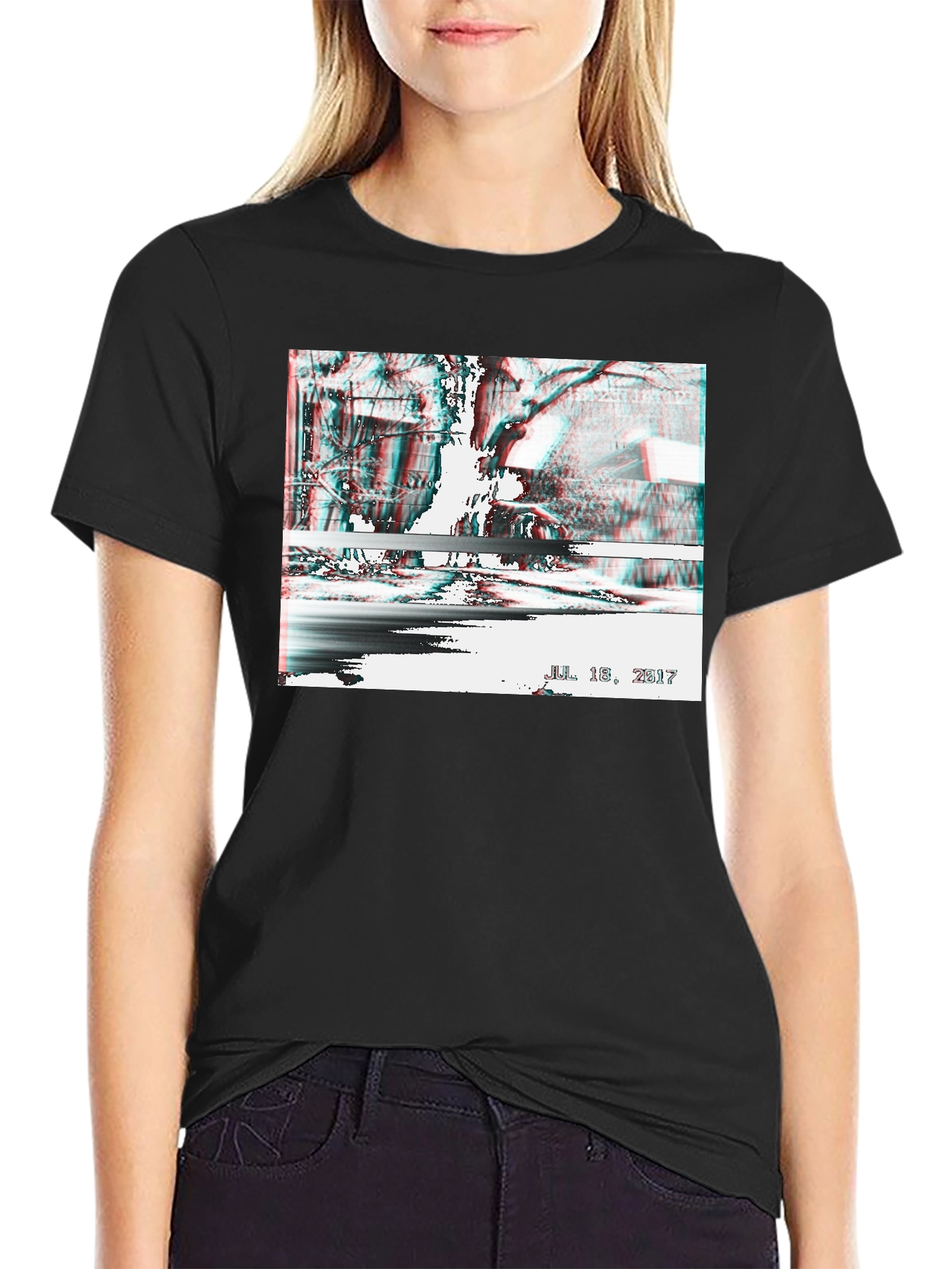 Distorted Reality Graphic Tee - Black