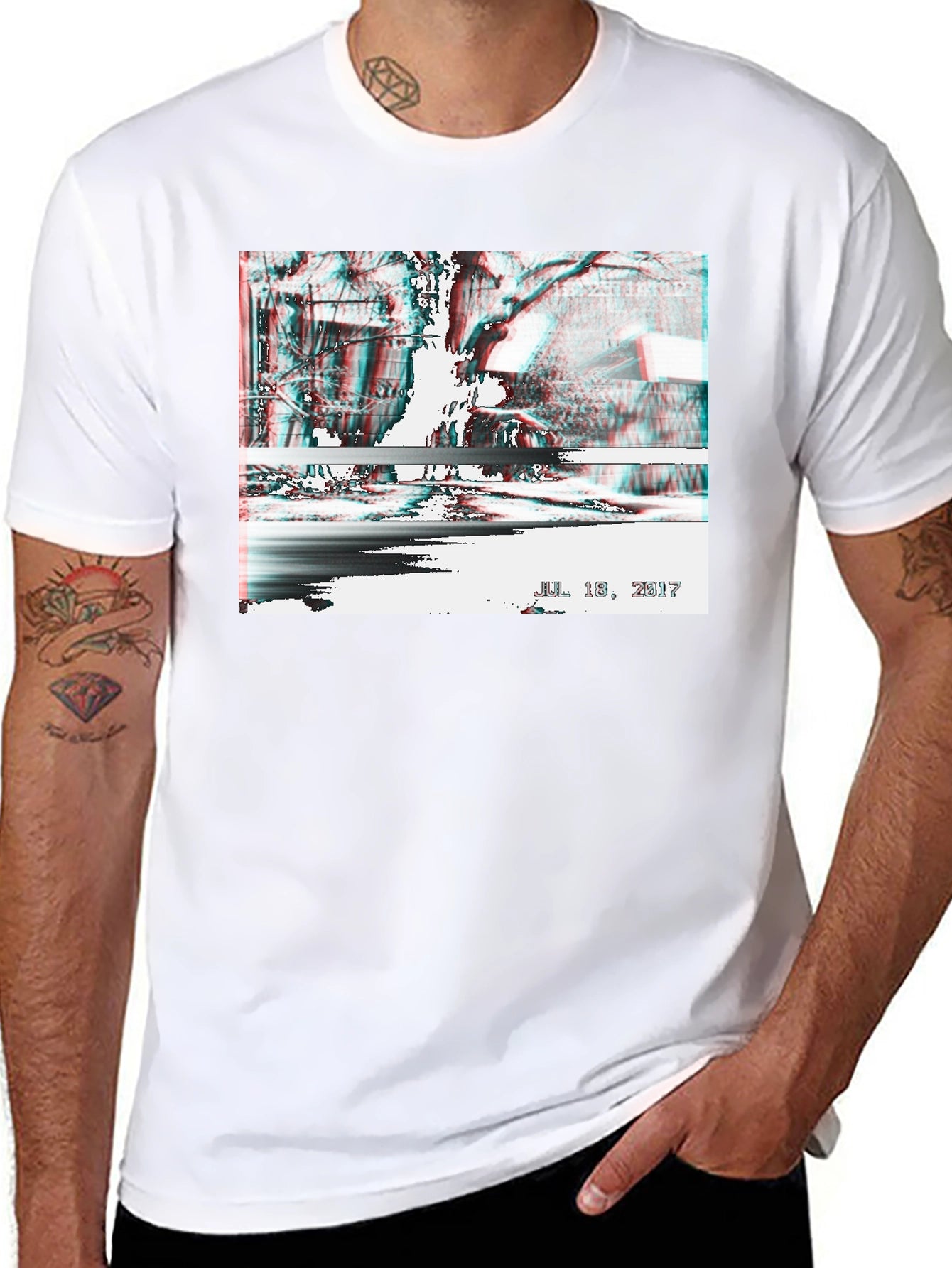Distorted Reality Graphic Tee - Black