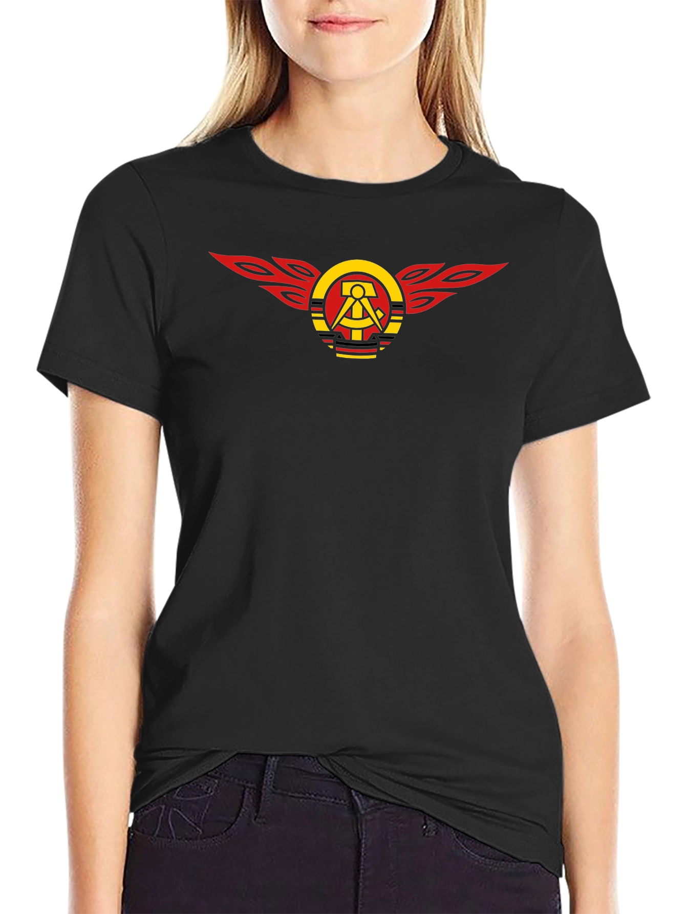 Hammer and Compass Wings Black T-Shirt