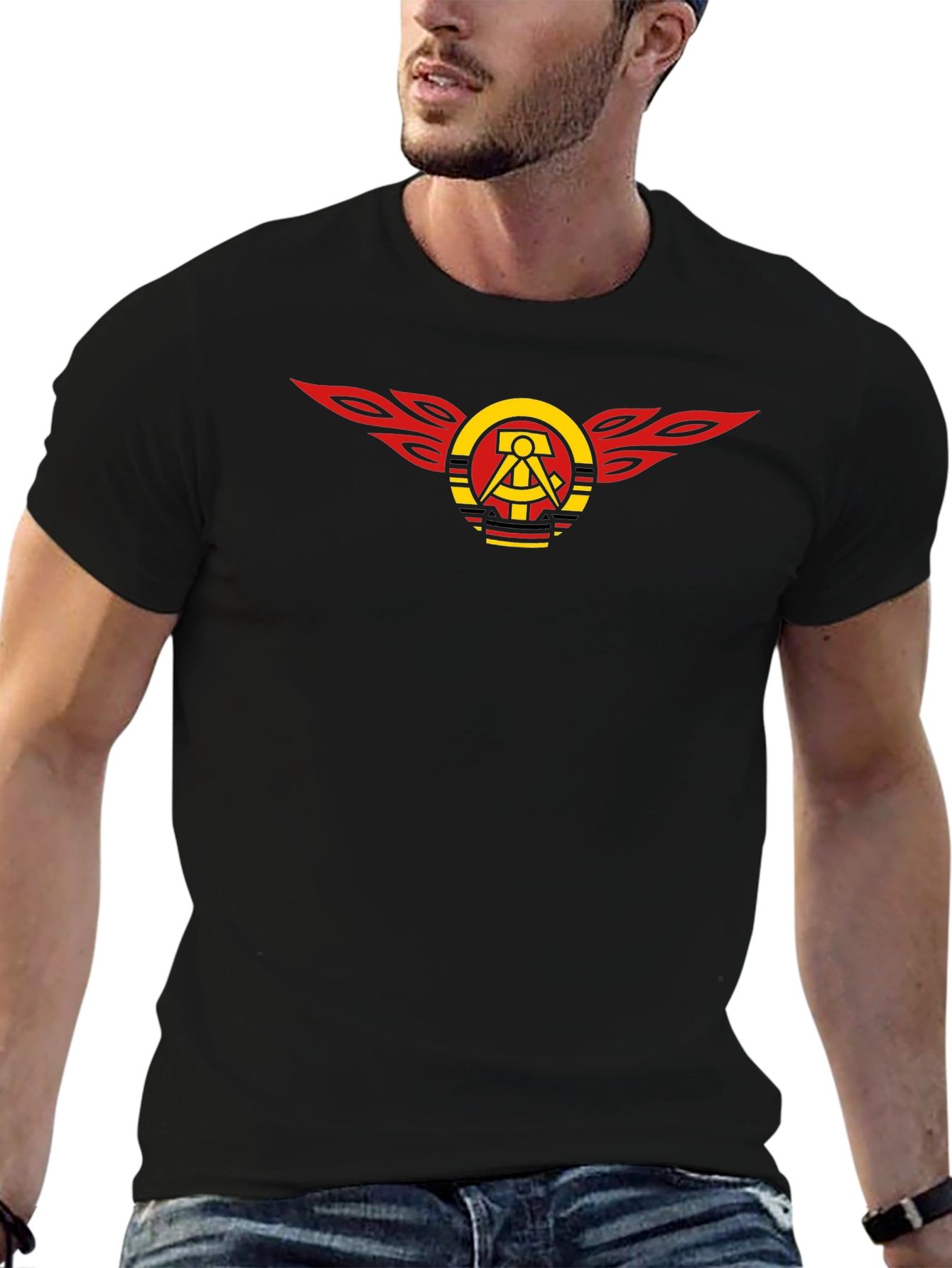Hammer and Compass Wings Black T-Shirt
