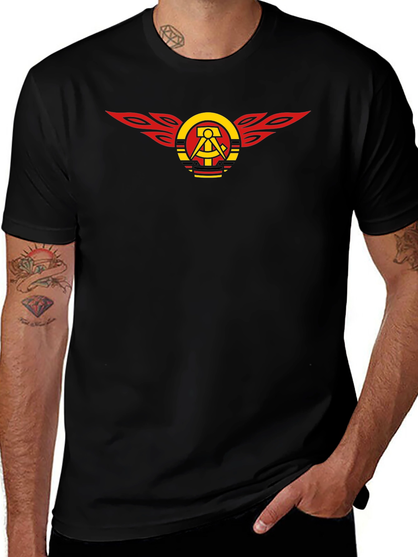Hammer and Compass Wings Black T-Shirt