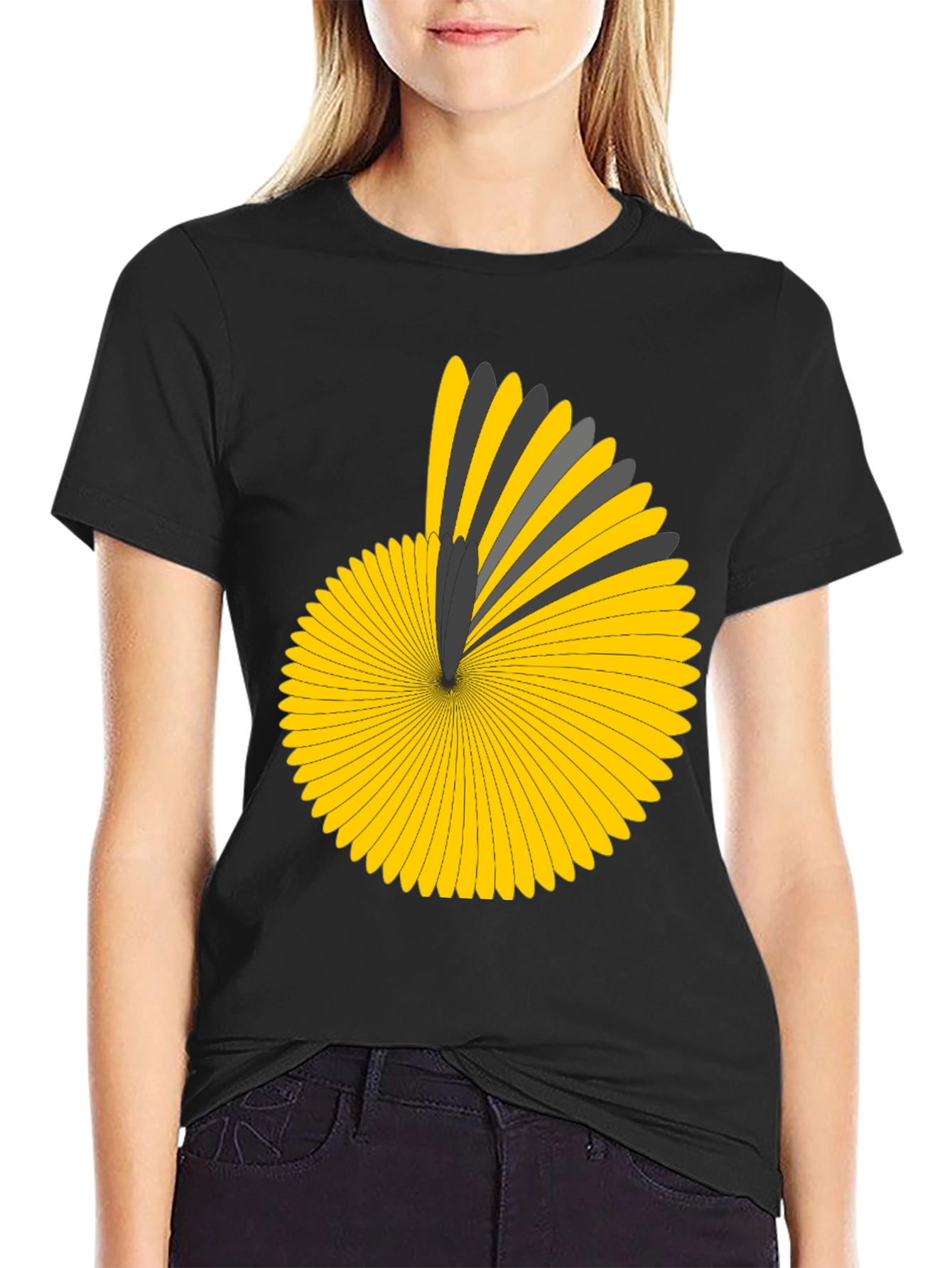 Geometric Pattern Black T-Shirt