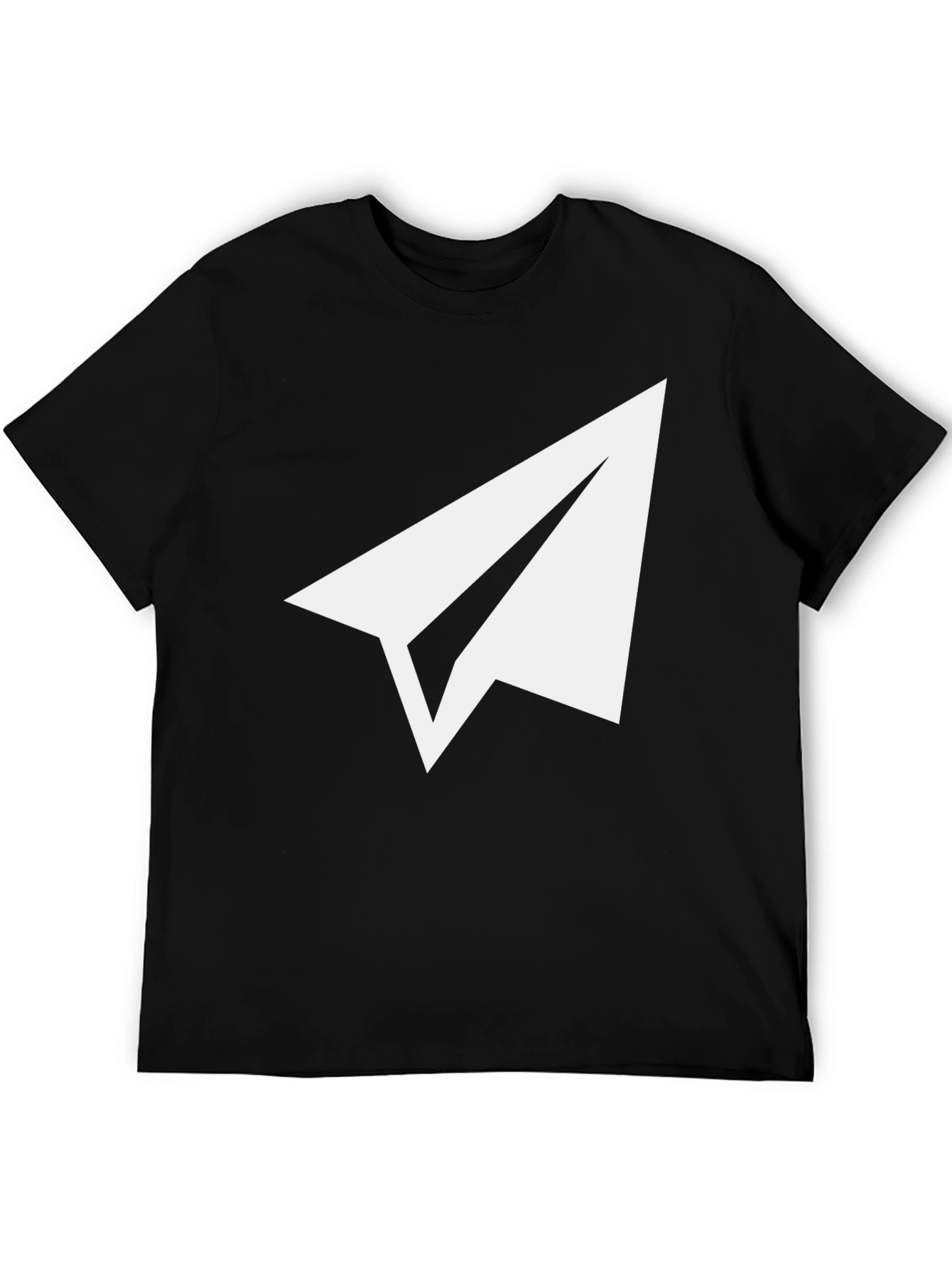 Paper Airplane Graphic Tee - Soft Black Cotton Blend