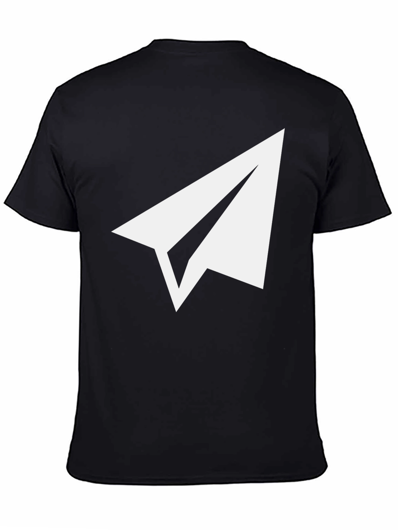 Paper Airplane Graphic Tee - Soft Black Cotton Blend