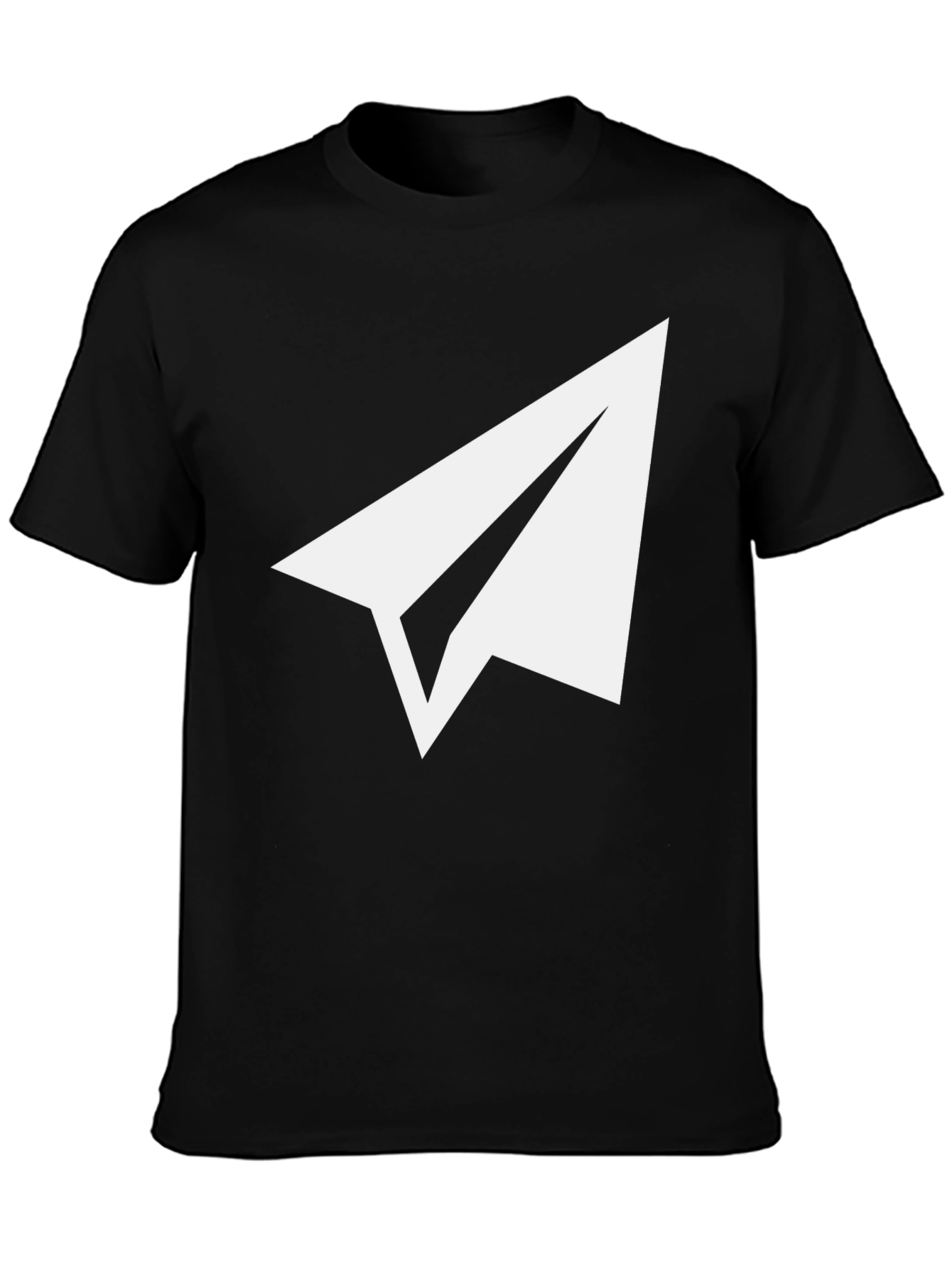 Paper Airplane Graphic Tee - Soft Black Cotton Blend