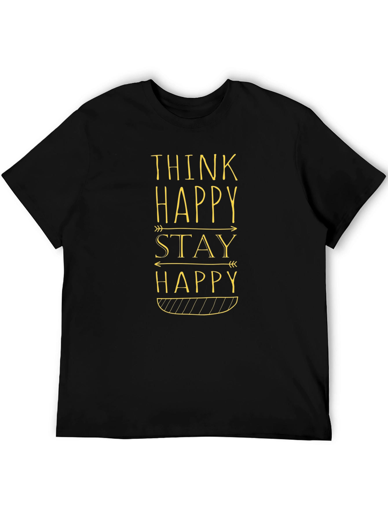 Think Happy Stay Happy Graphic Tee - Black