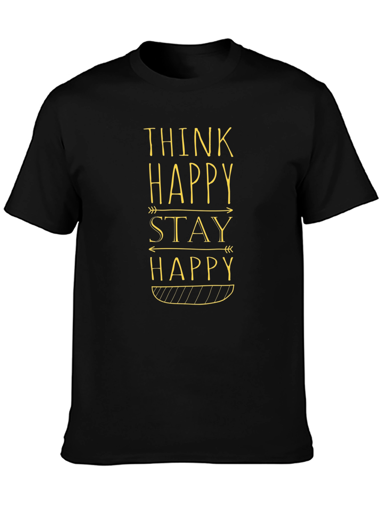 Think Happy Stay Happy Graphic Tee - Black