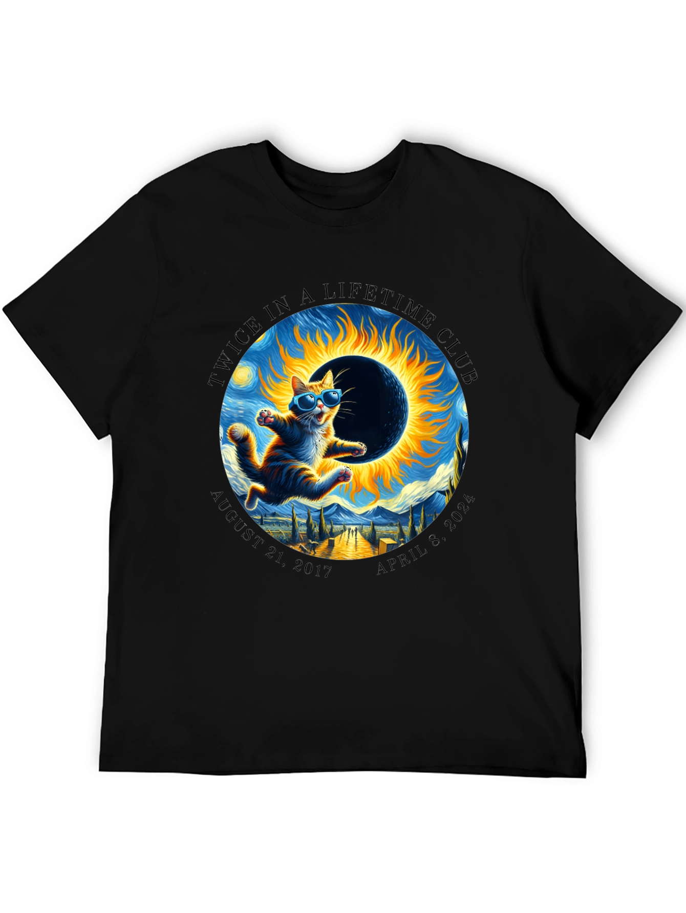 Twice in a Lifetime Club Solar Eclipse Cat T-Shirt