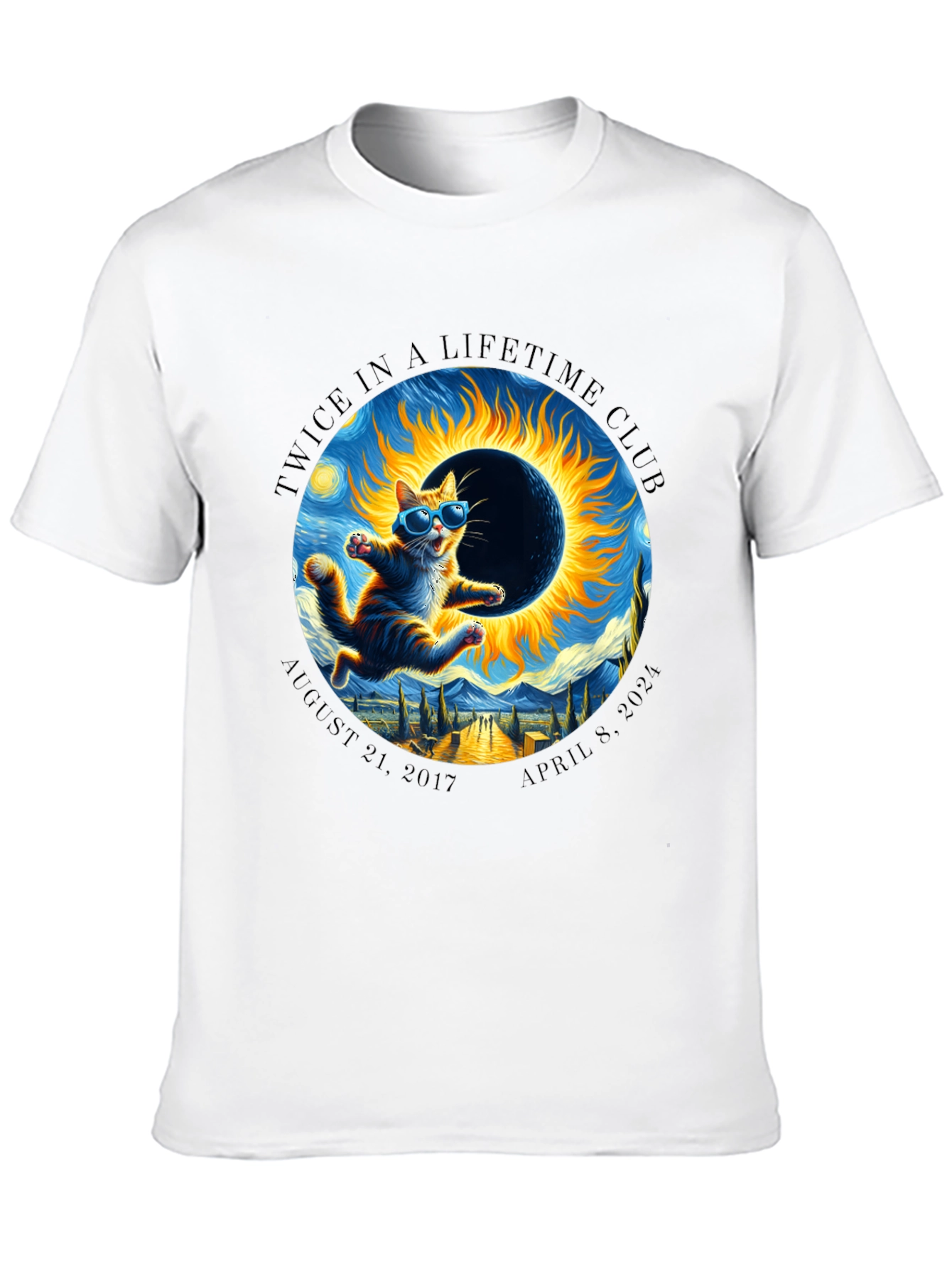Twice in a Lifetime Club Solar Eclipse Cat T-Shirt