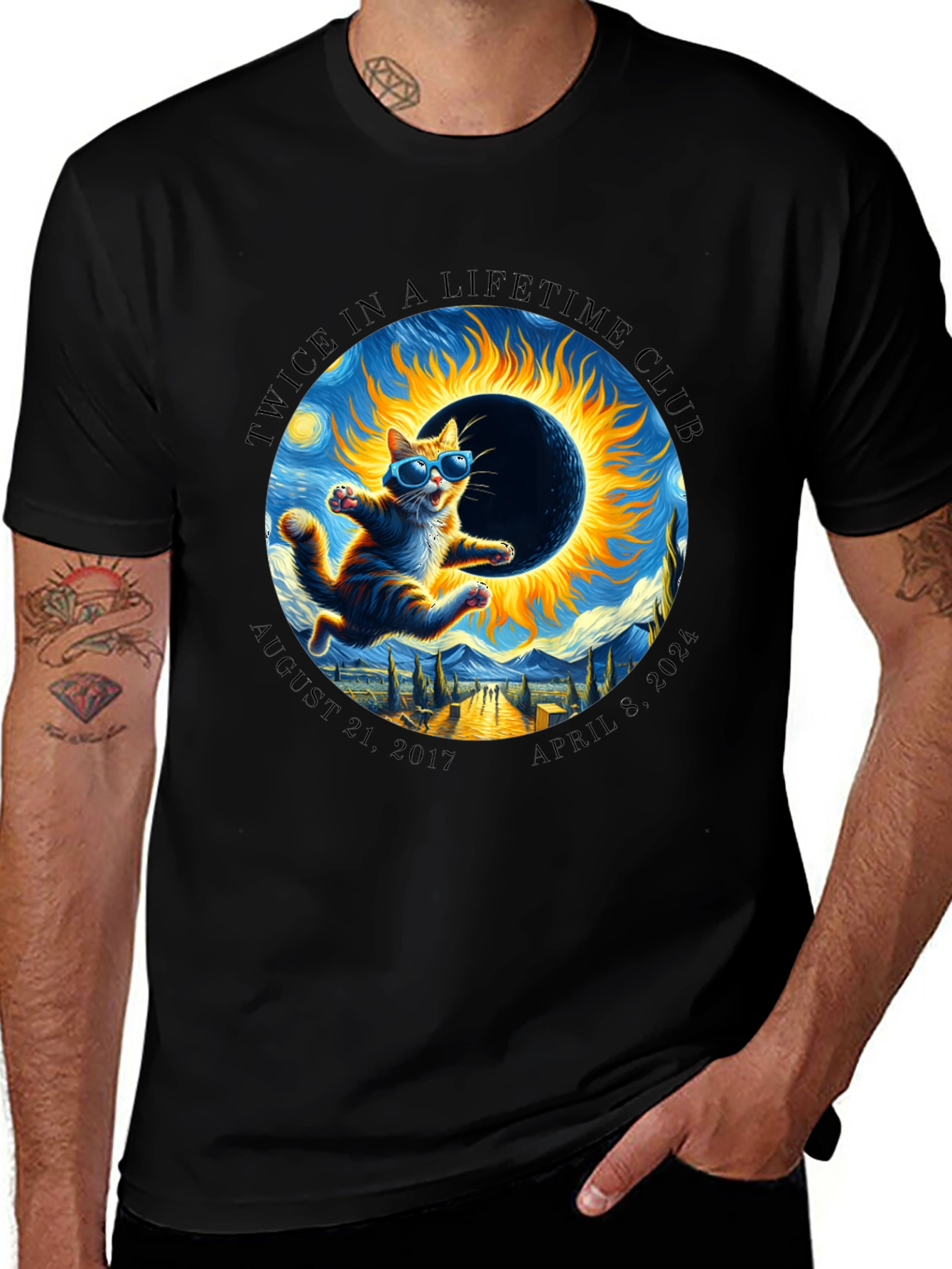 Twice in a Lifetime Club Solar Eclipse Cat T-Shirt
