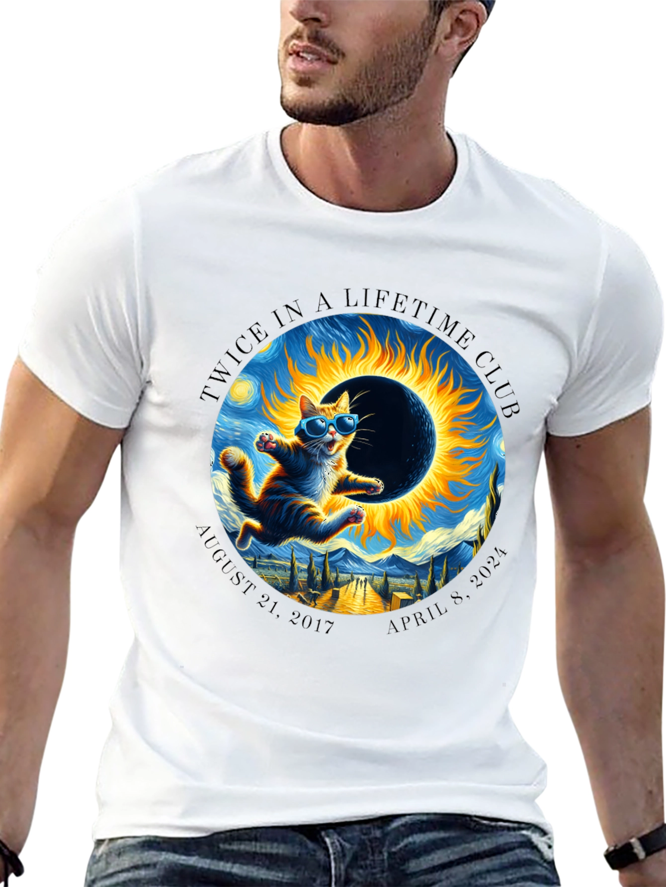 Twice in a Lifetime Club Solar Eclipse Cat T-Shirt