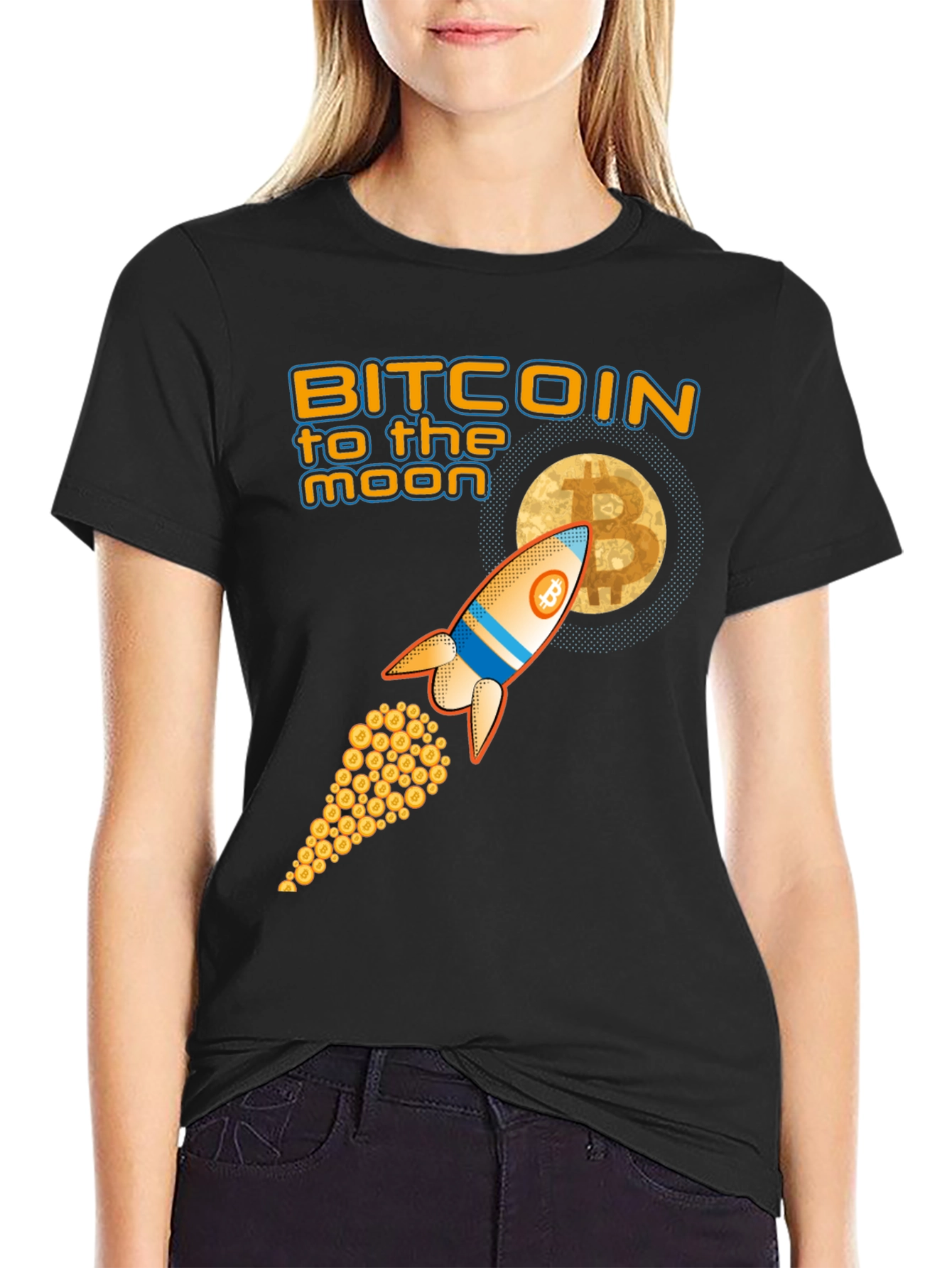 Bitcoin to the Moon Graphic Tee