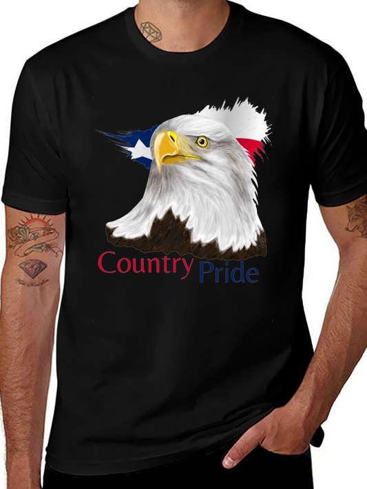 Country Pride Eagle Graphic Tee - Patriotic Black T-Shirt