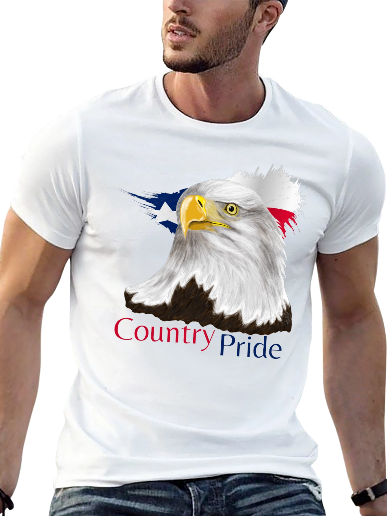 Country Pride Eagle Graphic Tee - Patriotic Black T-Shirt