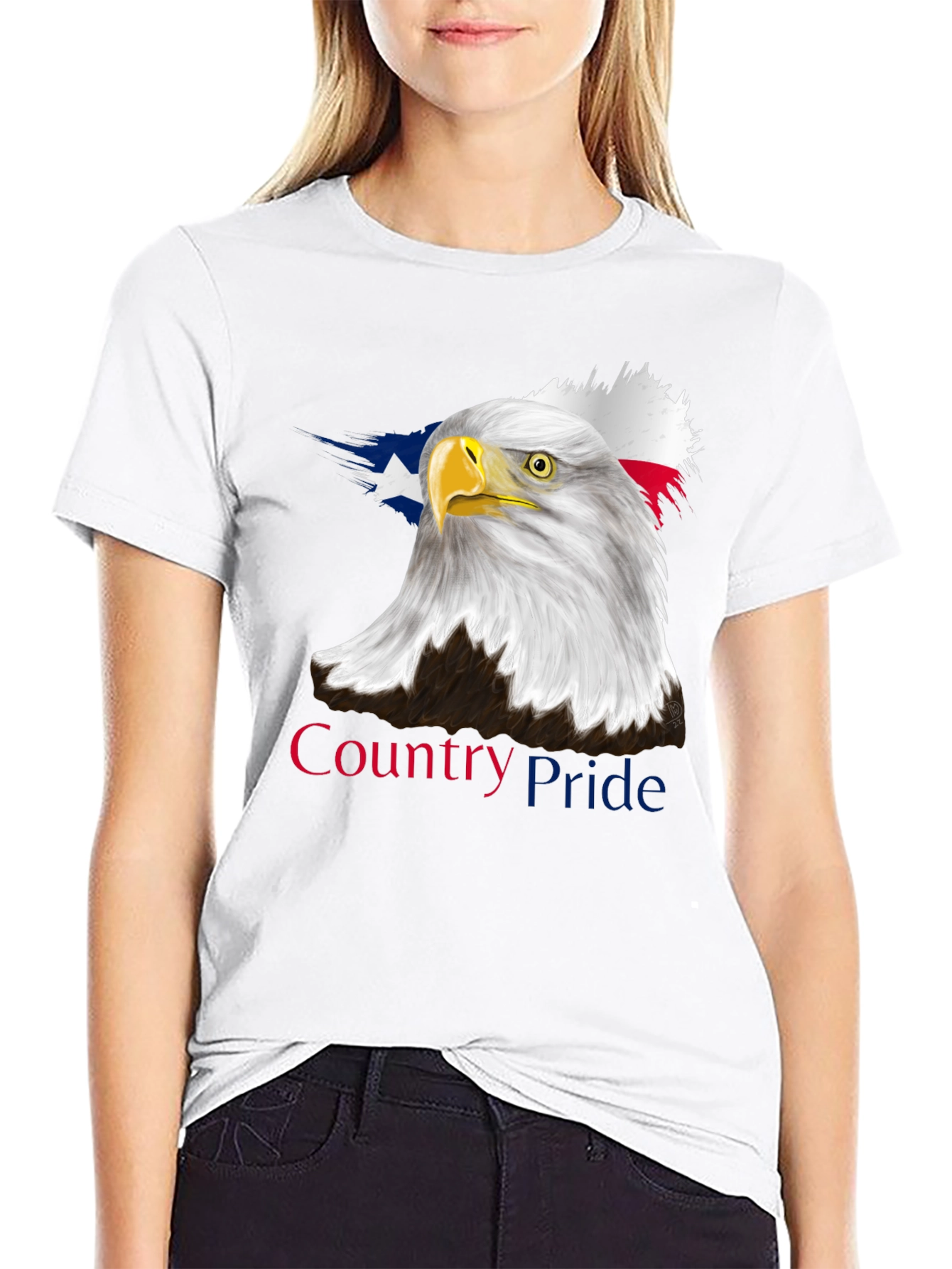 Country Pride Eagle Graphic Tee - Patriotic Black T-Shirt
