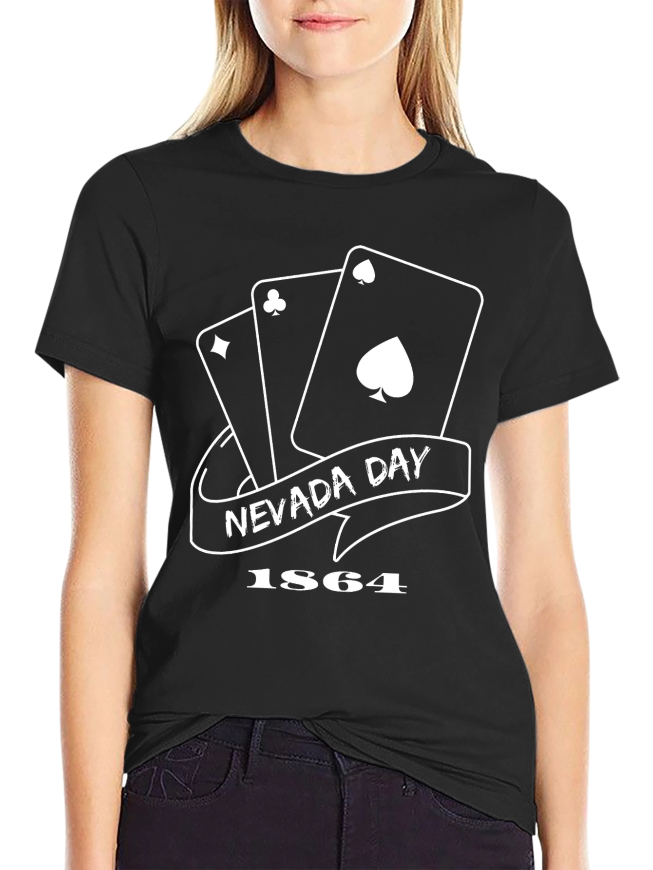 Nevada Day 1864 Playing Cards T-Shirt