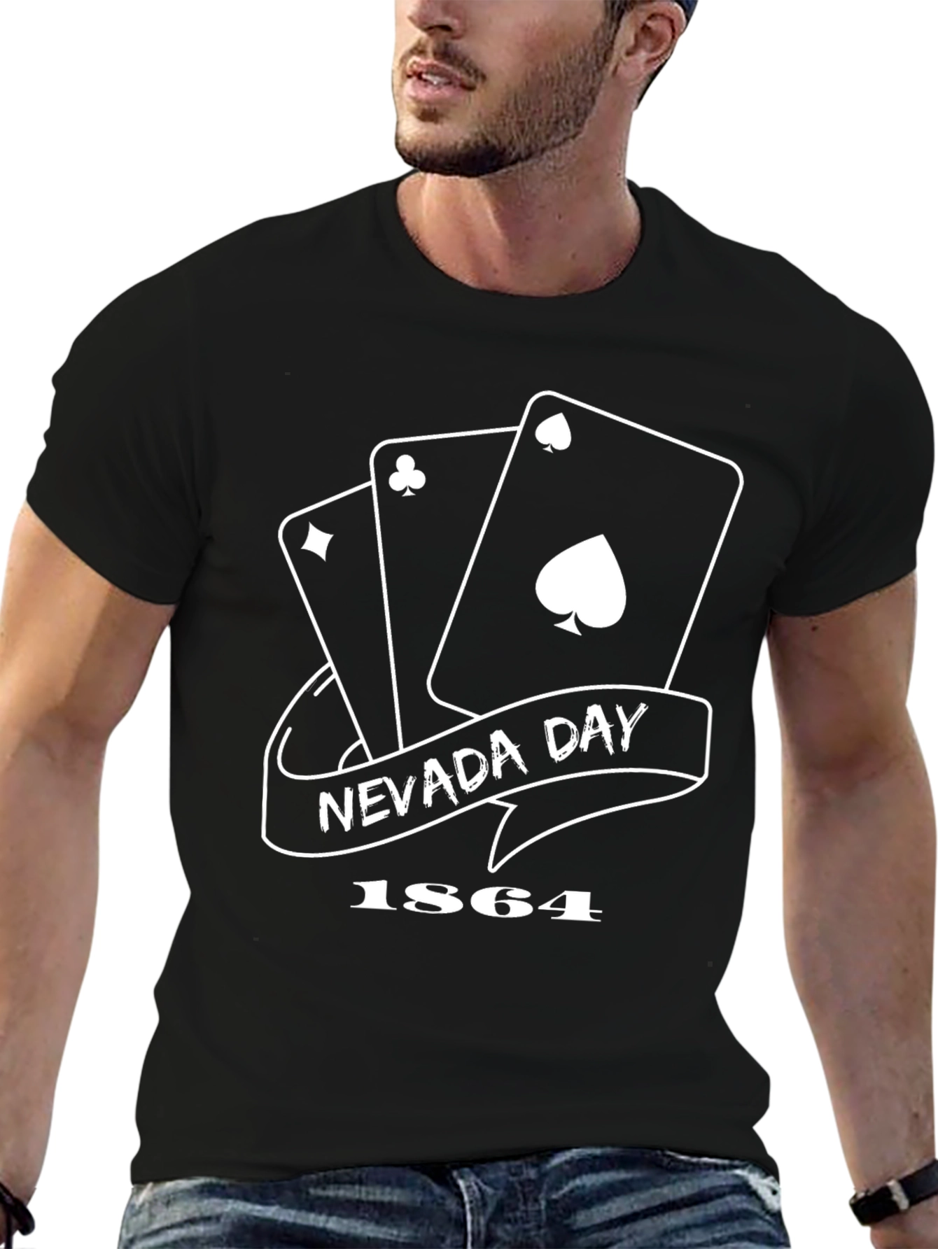 Nevada Day 1864 Playing Cards T-Shirt