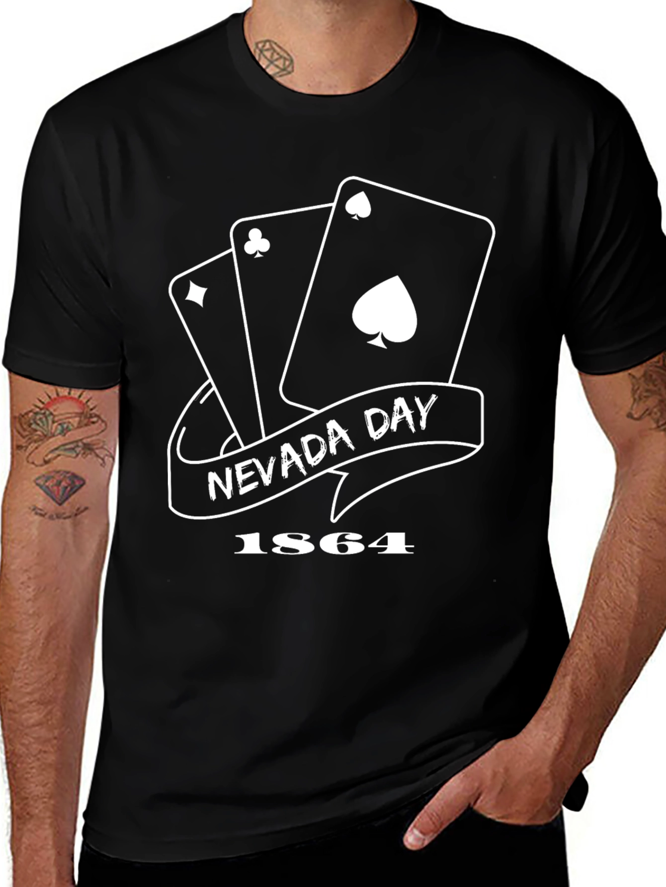 Nevada Day 1864 Playing Cards T-Shirt