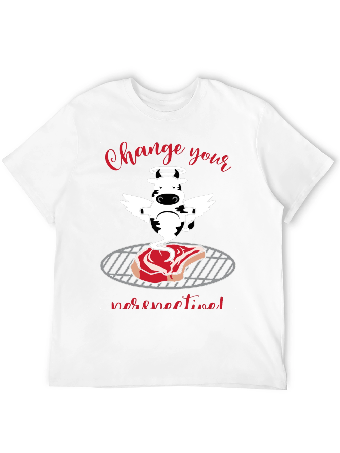 Funny Cow Angel Steak BBQ T-Shirt