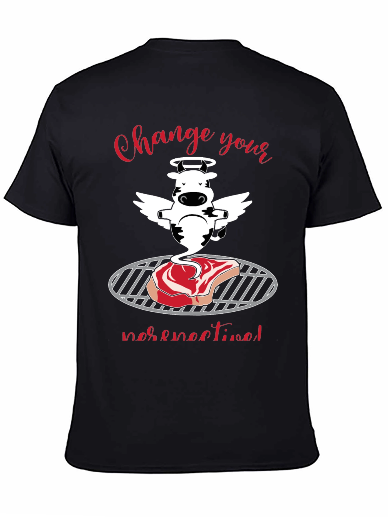 Funny Cow Angel Steak BBQ T-Shirt