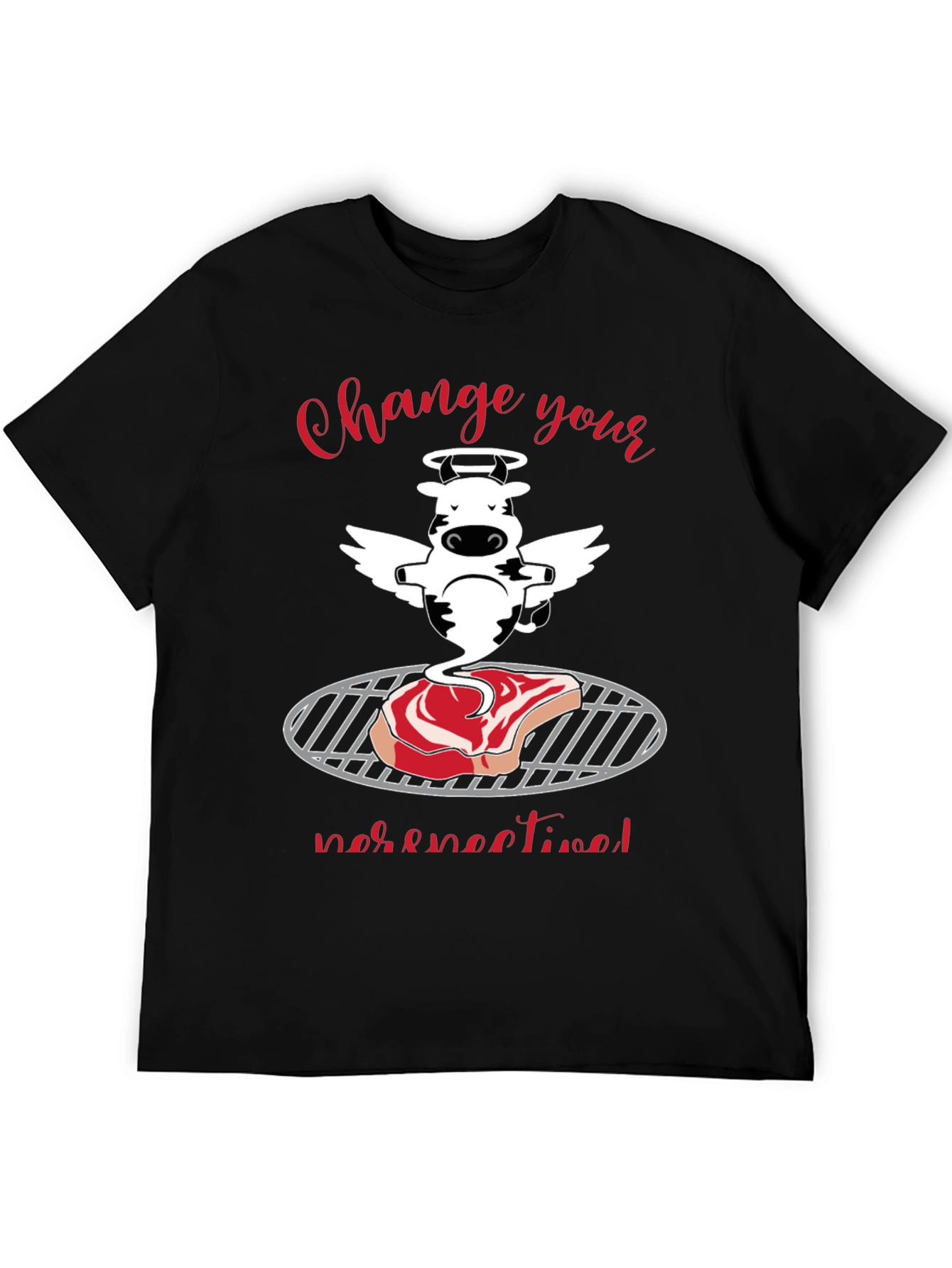 Funny Cow Angel Steak BBQ T-Shirt