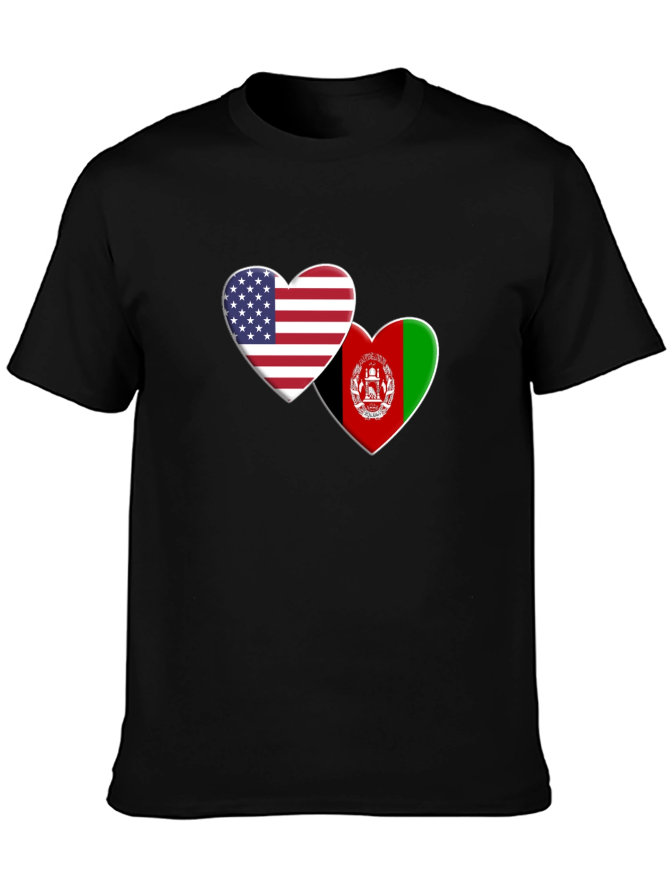 USA Afghanistan Heart Flag T-Shirt