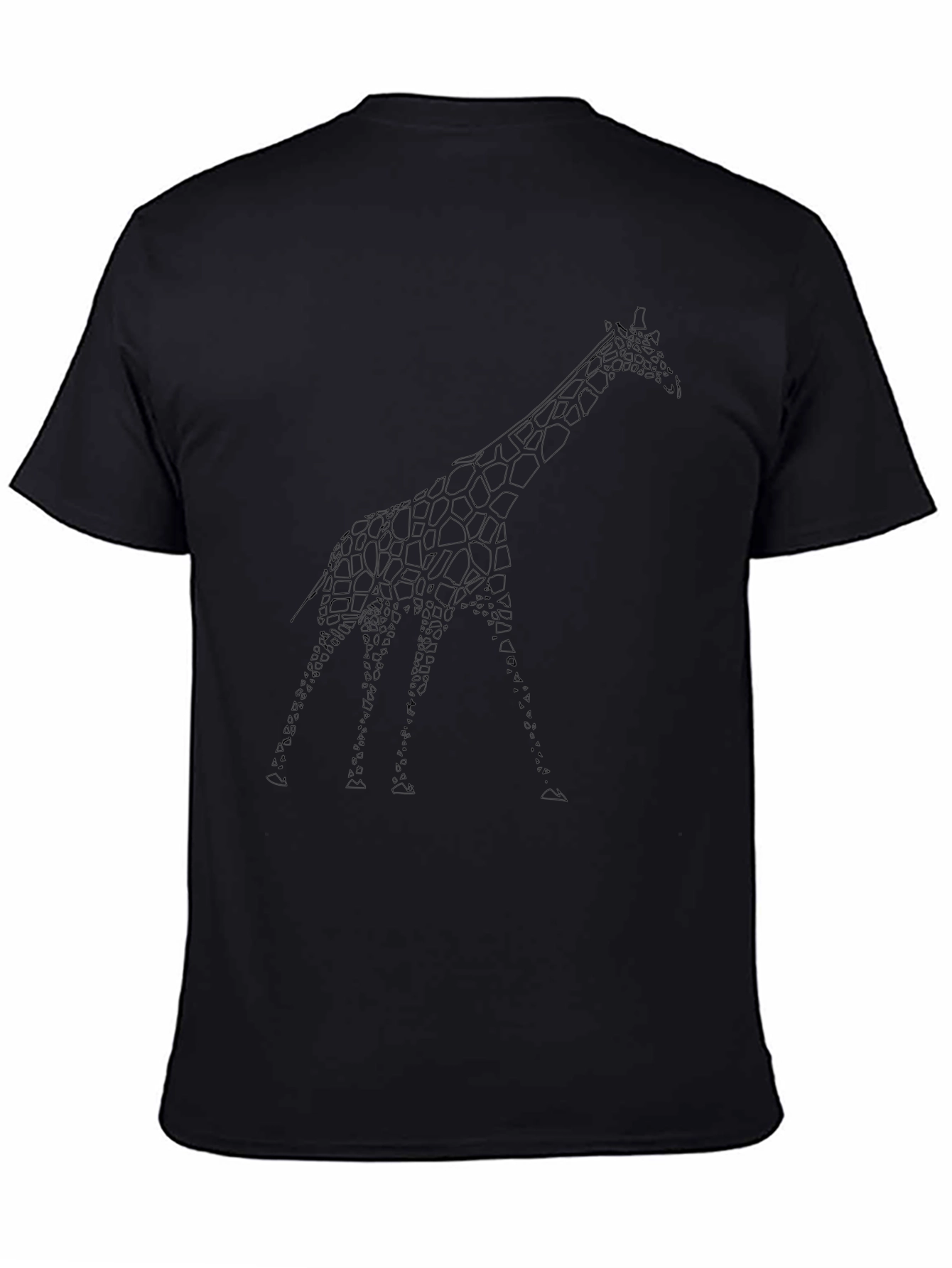 Giraffe Print Black T-Shirt | Modern Casual Tee