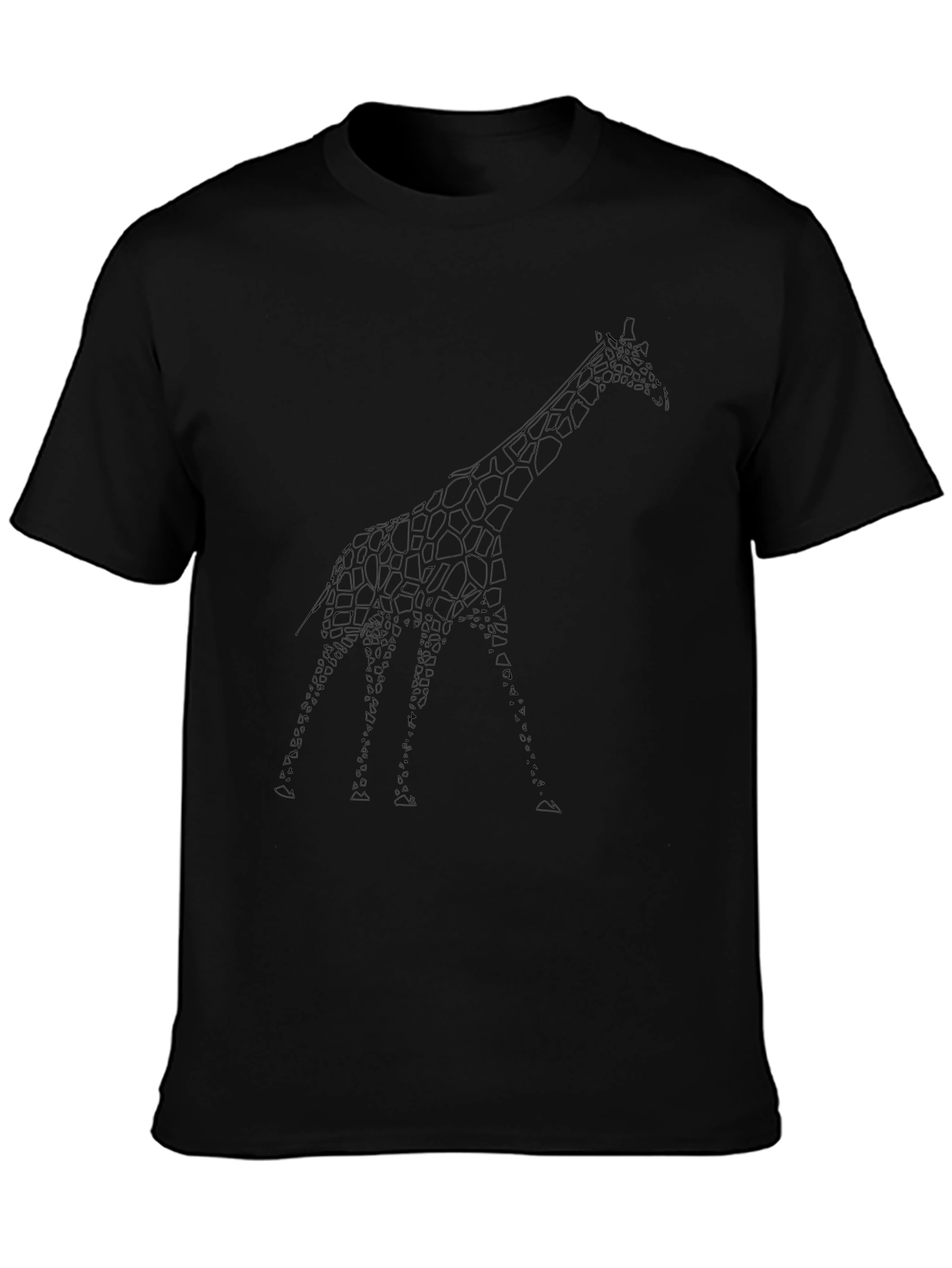 Giraffe Print Black T-Shirt | Modern Casual Tee