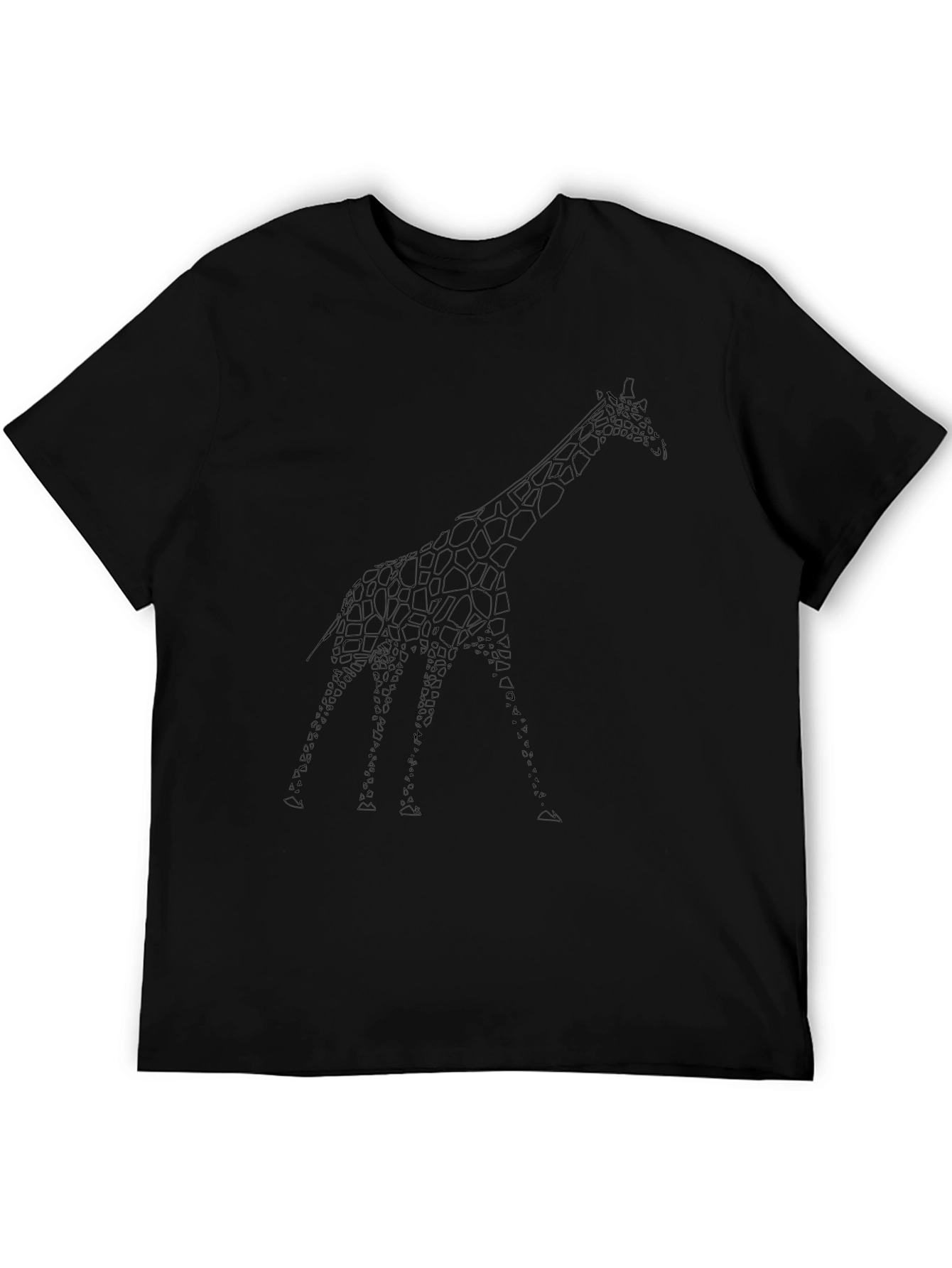 Giraffe Print Black T-Shirt | Modern Casual Tee