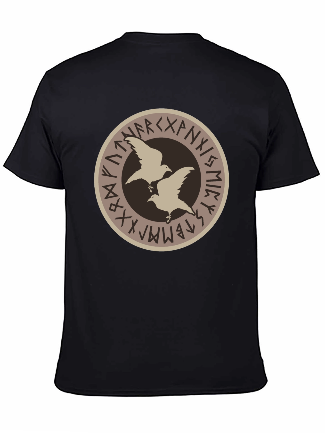 Viking Ravens Runes Black T-Shirt