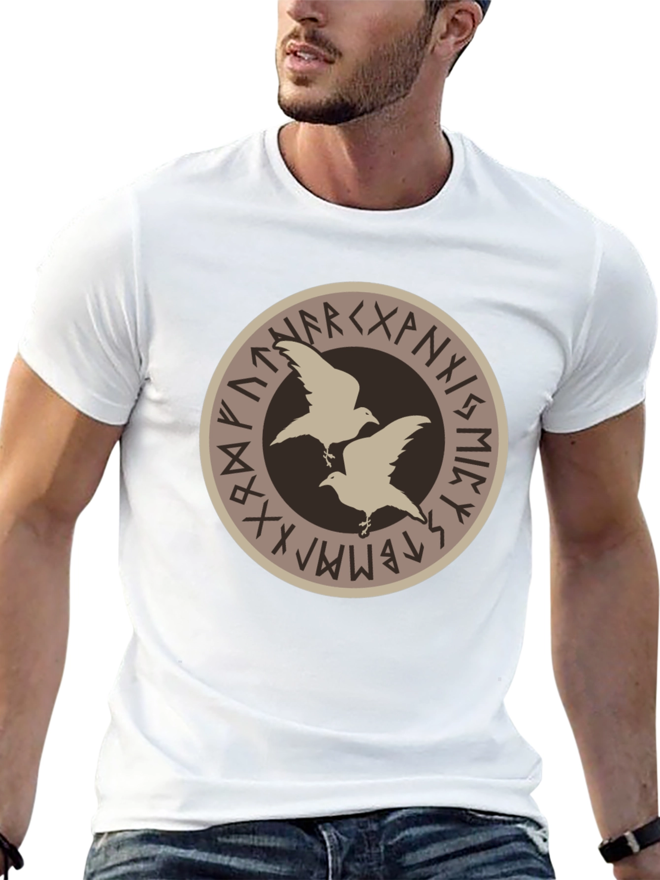 Viking Ravens Runes Black T-Shirt