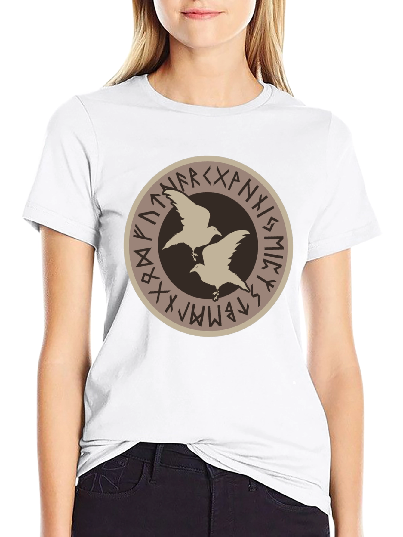 Viking Ravens Runes Black T-Shirt