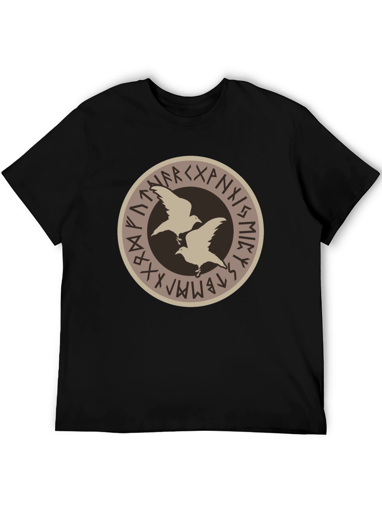 Viking Ravens Runes Black T-Shirt