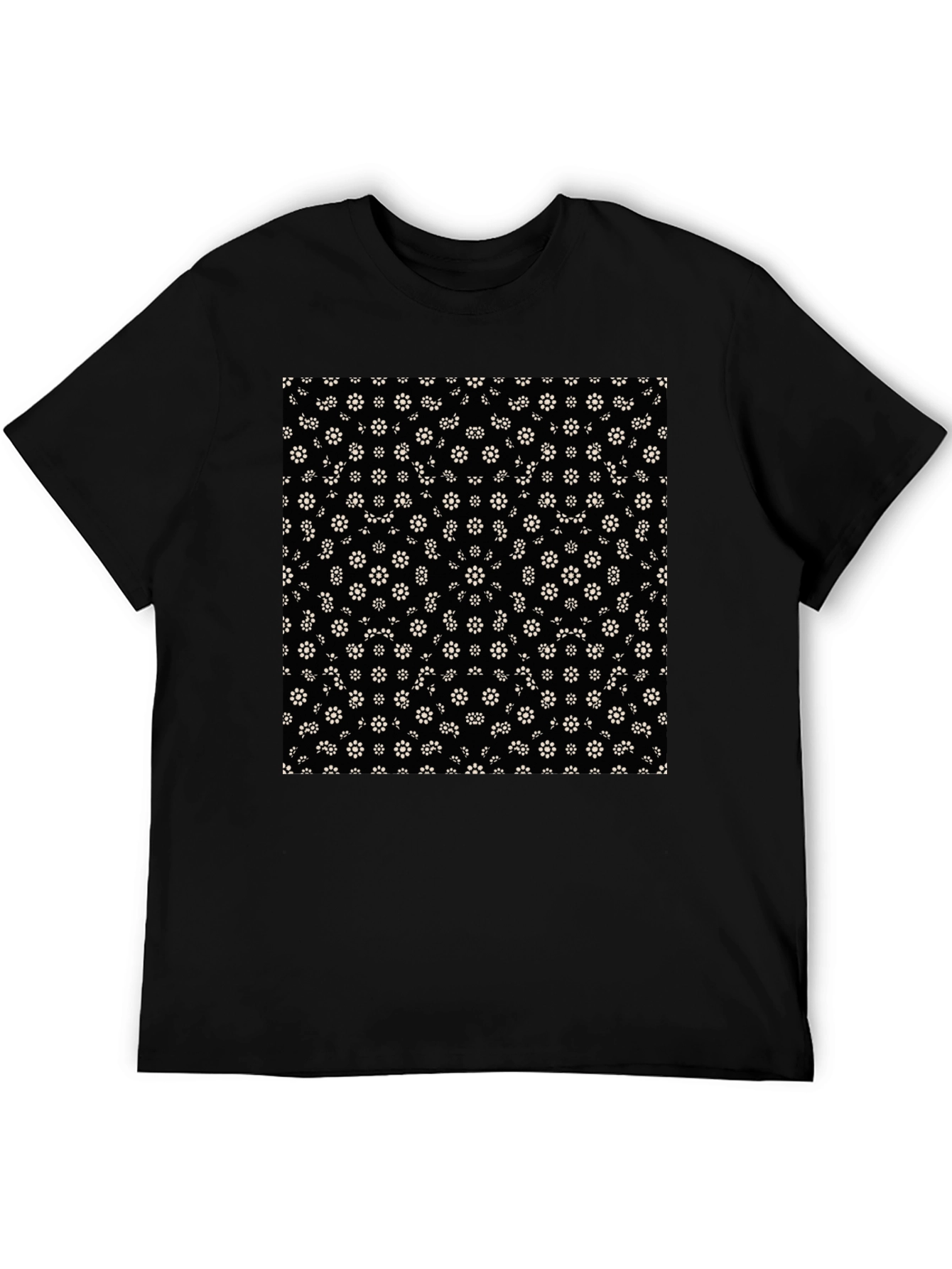Floral Print Black T-Shirt - Stylish Everyday Wear