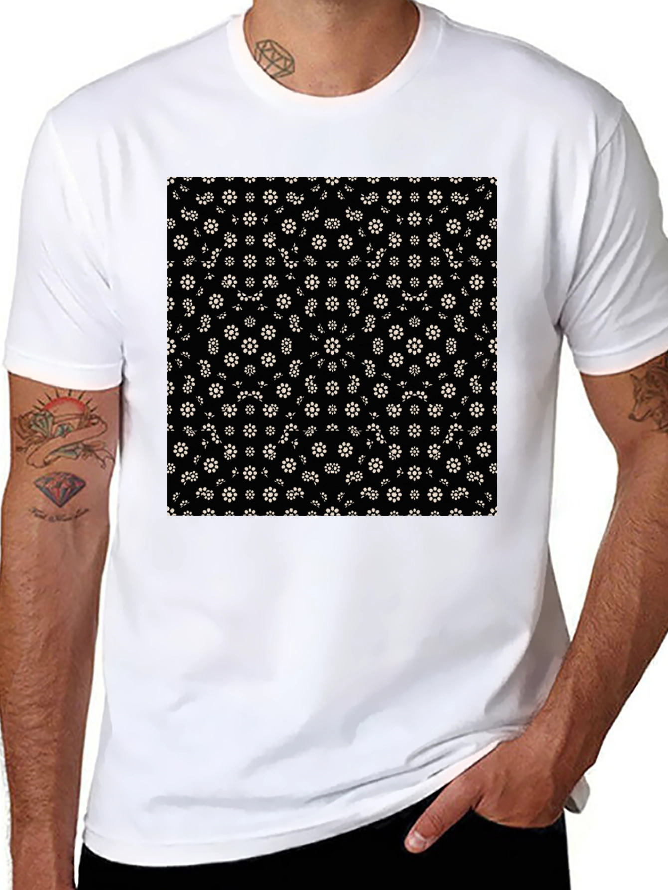 Floral Print Black T-Shirt - Stylish Everyday Wear