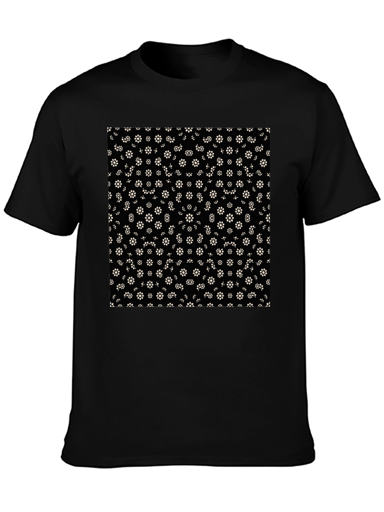 Floral Print Black T-Shirt - Stylish Everyday Wear