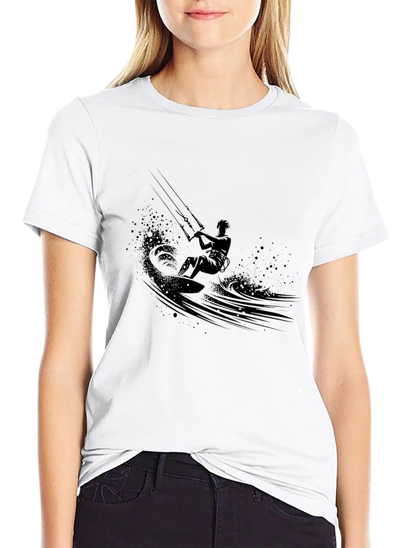 Black Kite Surfer Graphic Tee