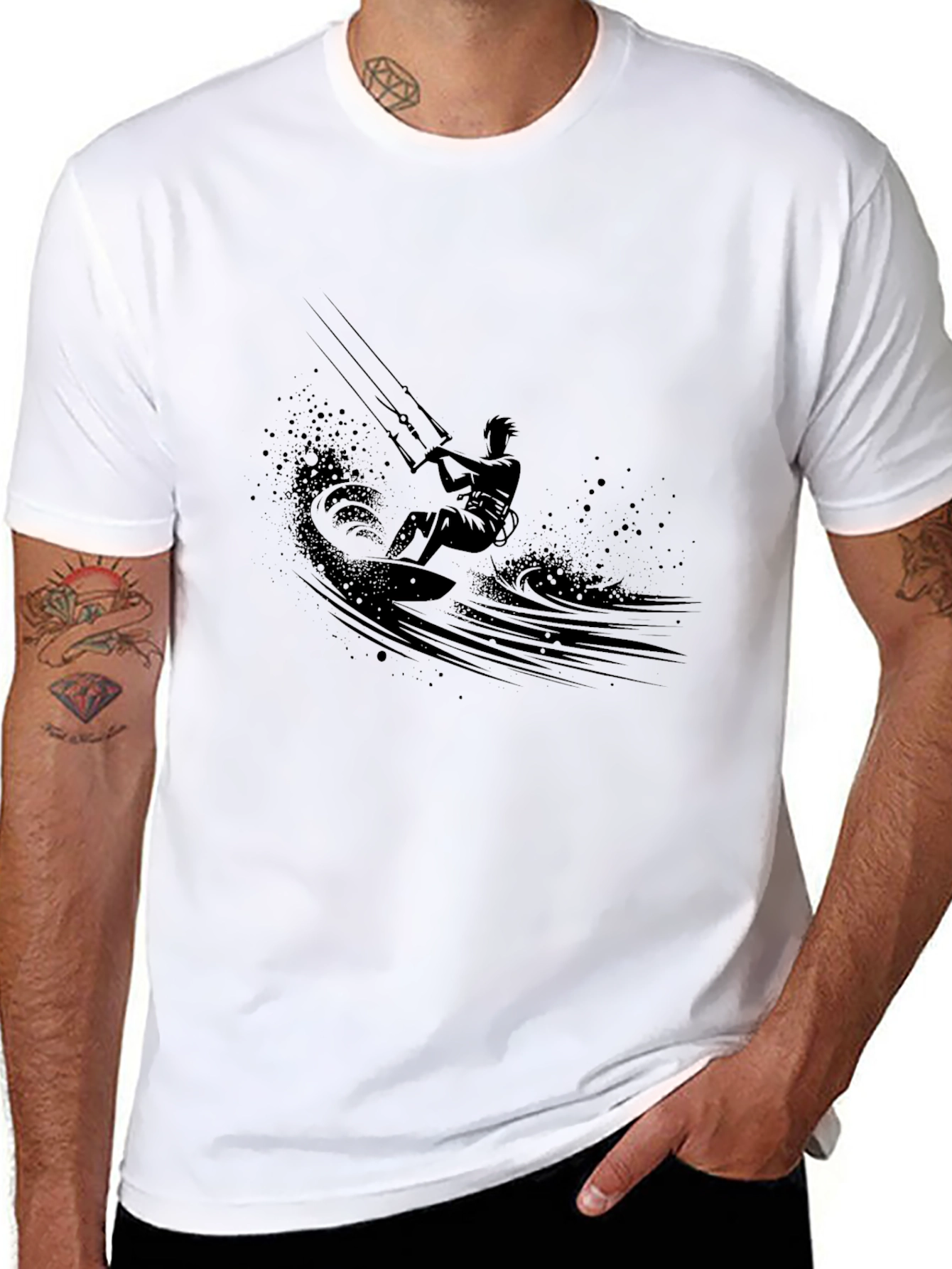 Black Kite Surfer Graphic Tee