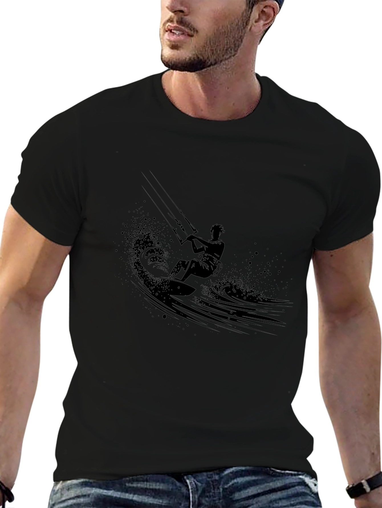 Black Kite Surfer Graphic Tee